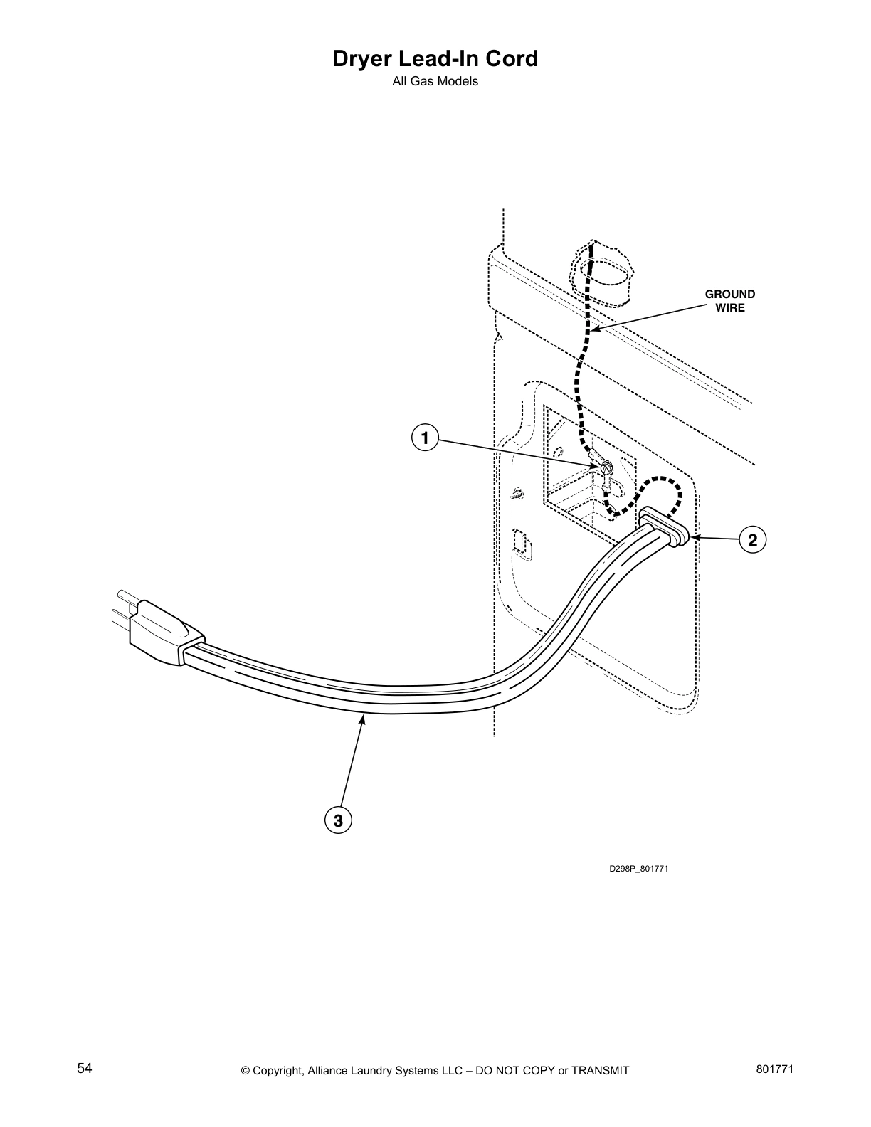 Dryer Lead-In Cord