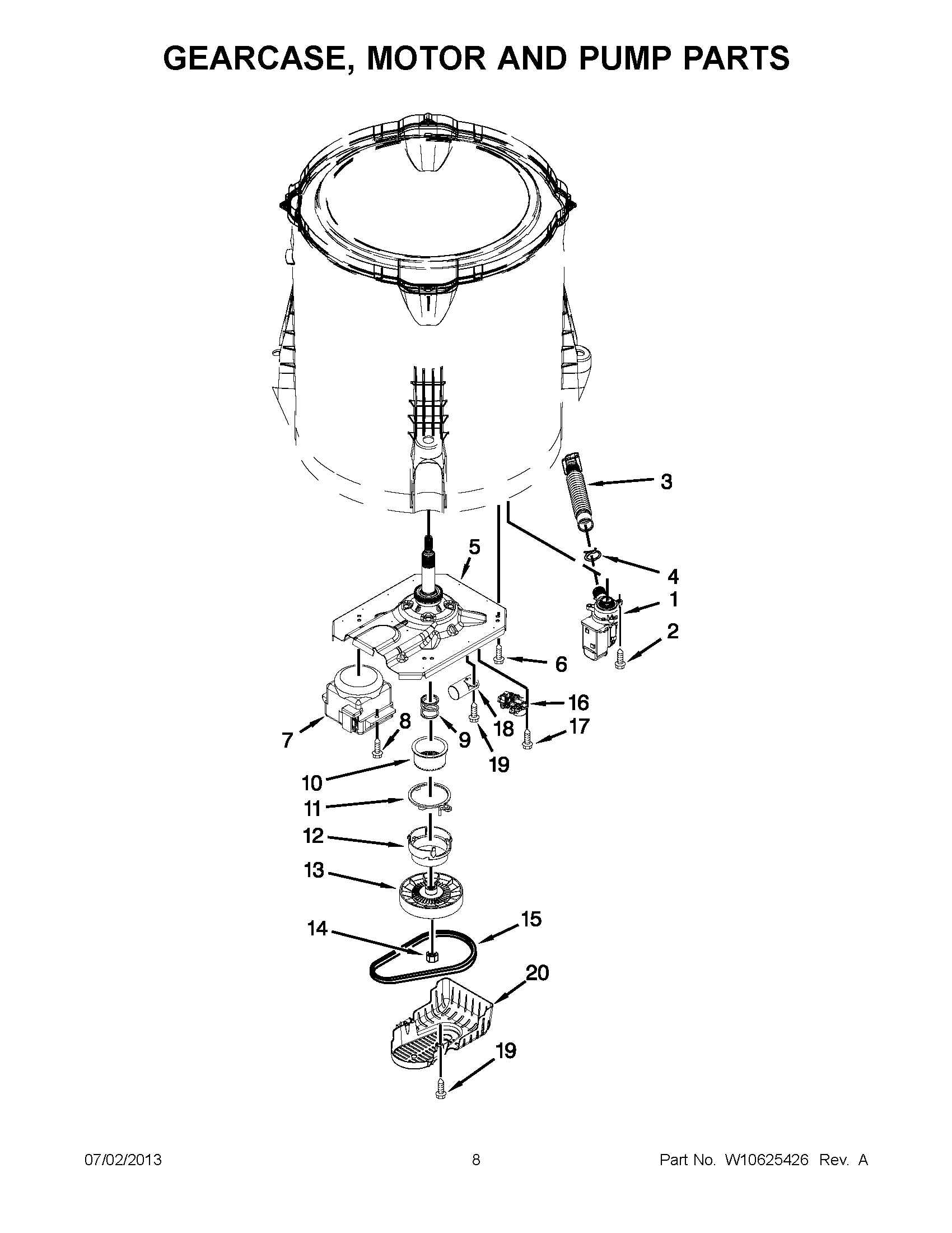 04 - GEARCASE, MOTOR AND PUMP PARTS