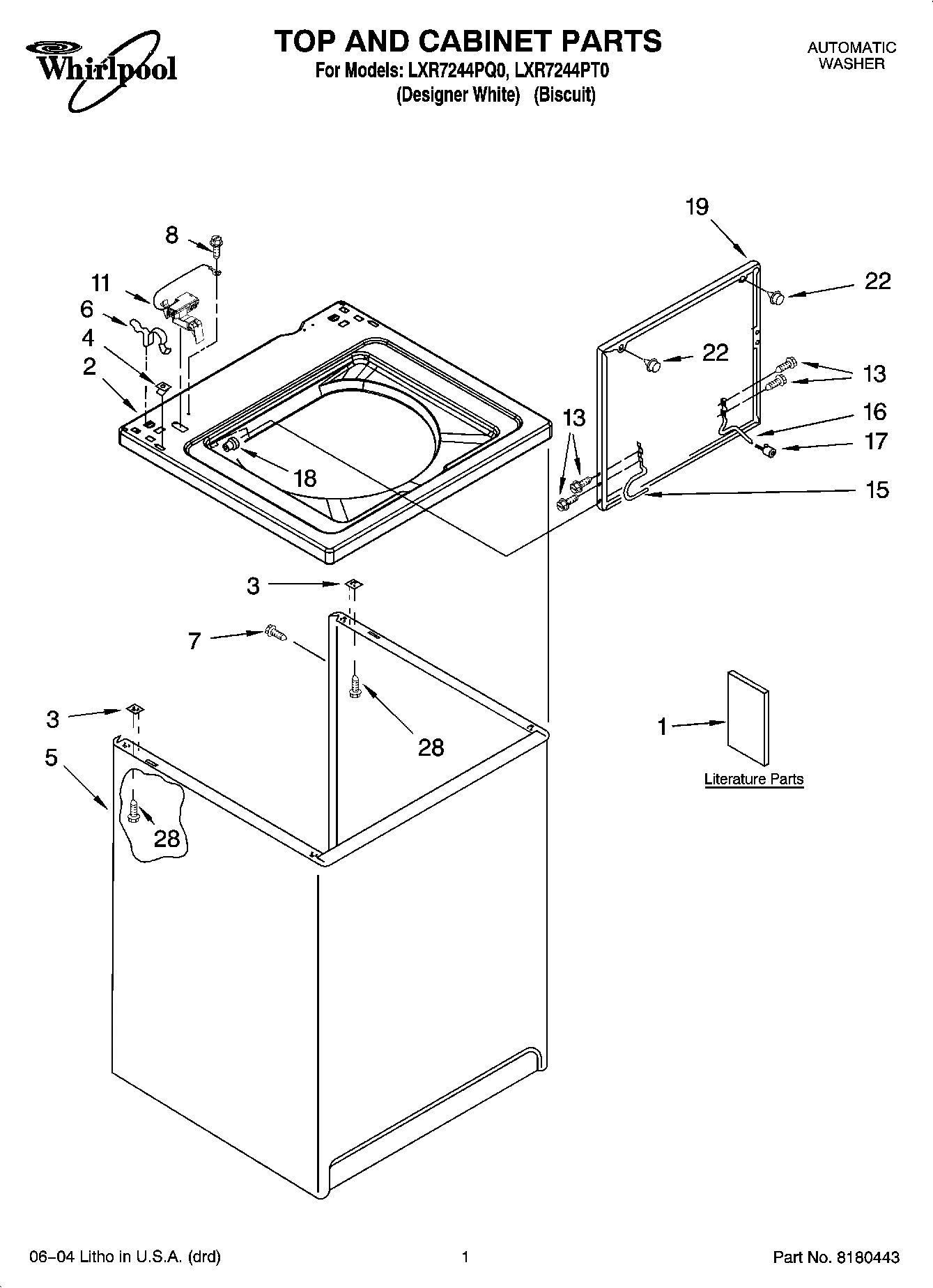 01 - TOP AND CABINET PARTS