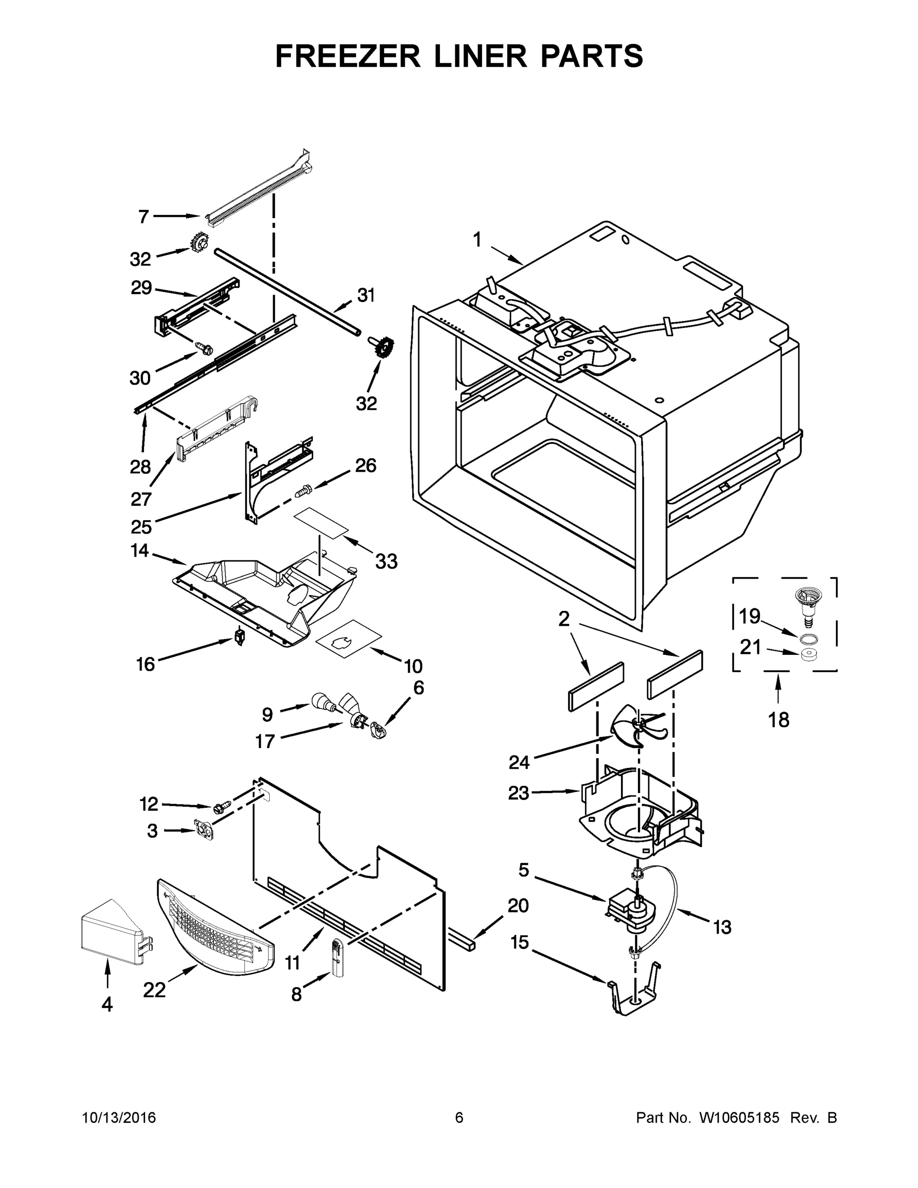 04 - FREEZER LINER PARTS