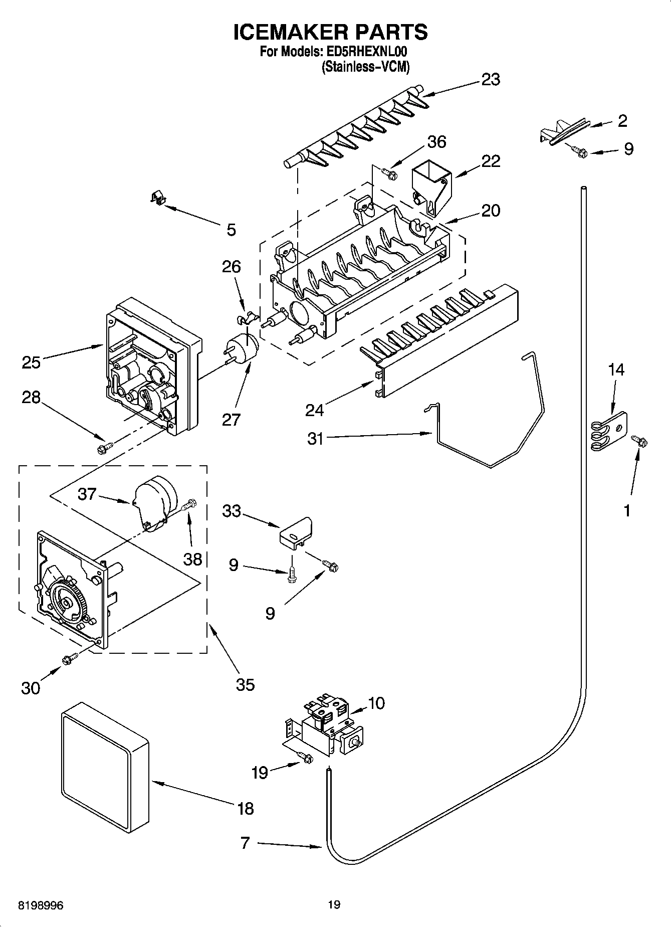 12 - ICEMAKER PARTS, PARTS NOT ILLUSTRATED