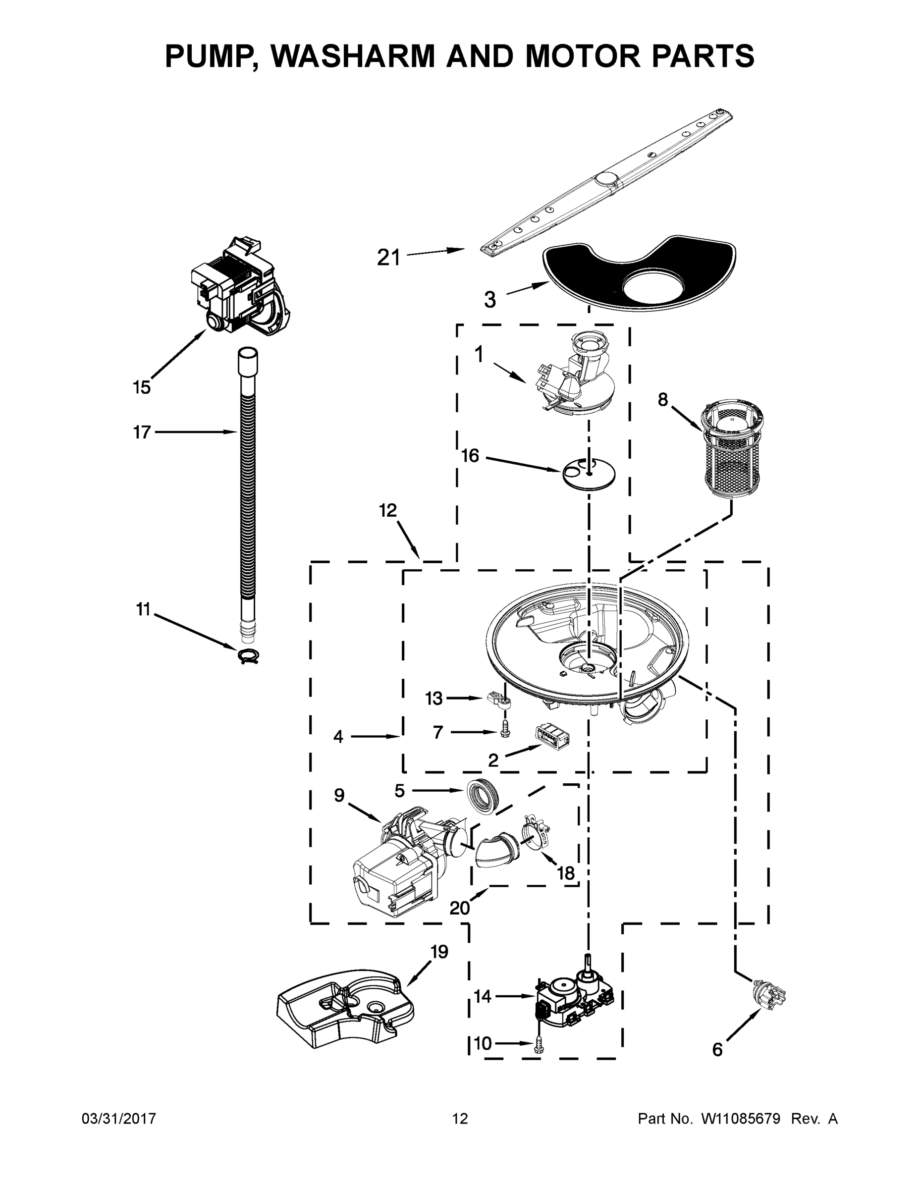 07 - PUMP, WASHARM AND MOTOR PARTS