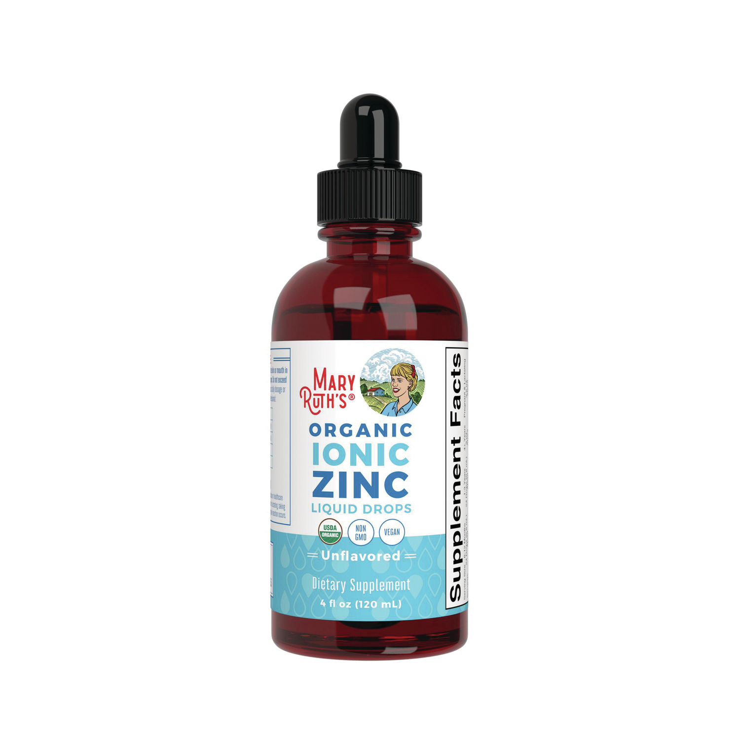 Mary Ruth's Organic Ionic Zinc Liquid Drops - Unflavored Vitamin | 11.3 mg 4 fl oz Liquid
