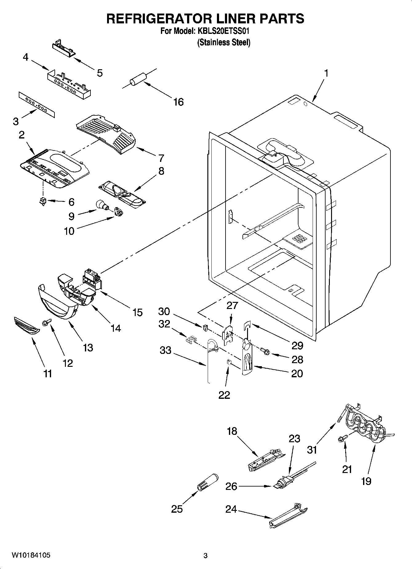 02 - REFRIGERATOR LINER PARTS