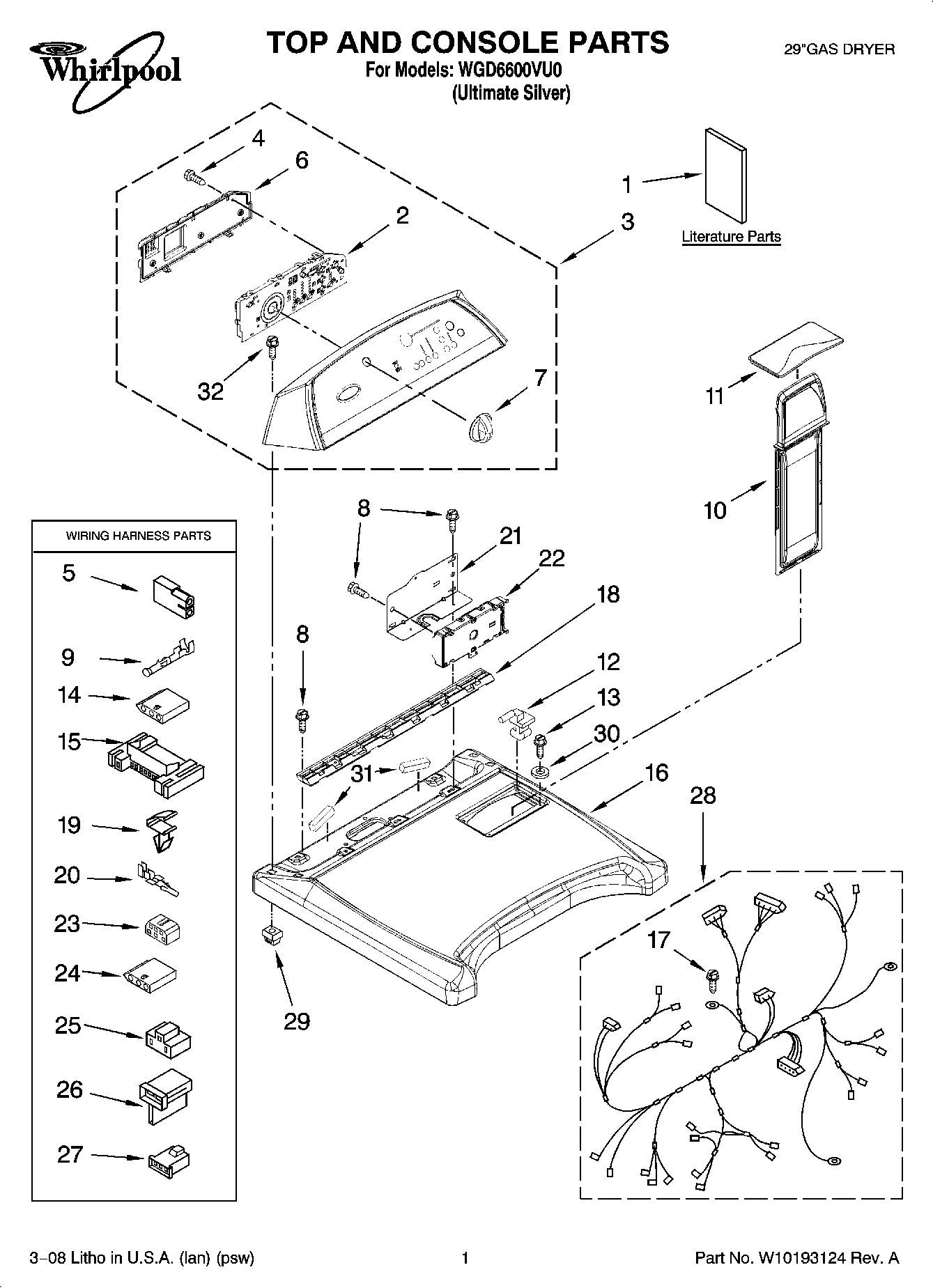 01 - TOP AND CONSOLE PARTS