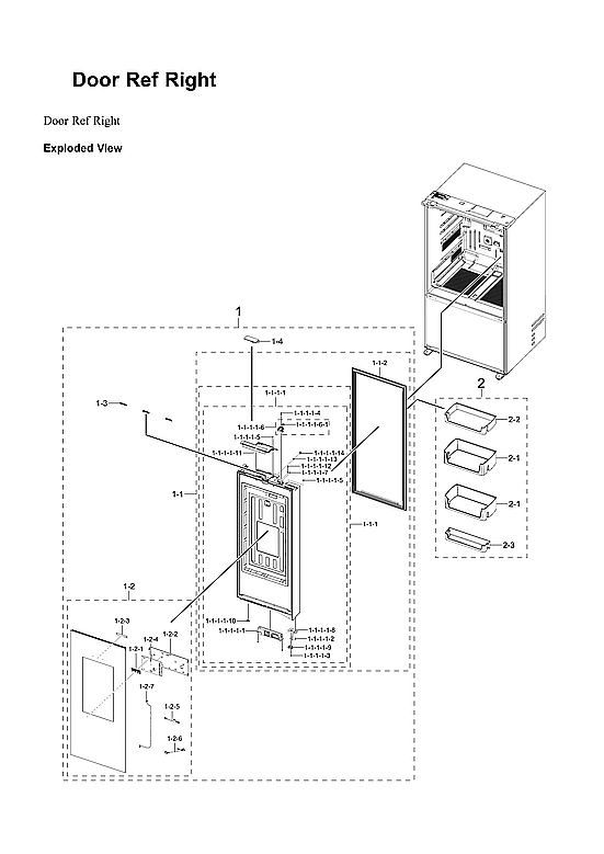 RIGHT REFRIGERATOR DOOR PARTS