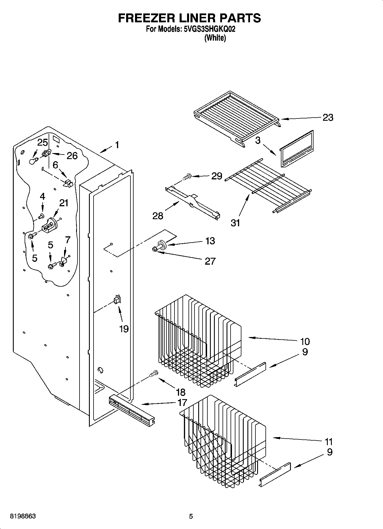 04 - FREEZER LINER PARTS