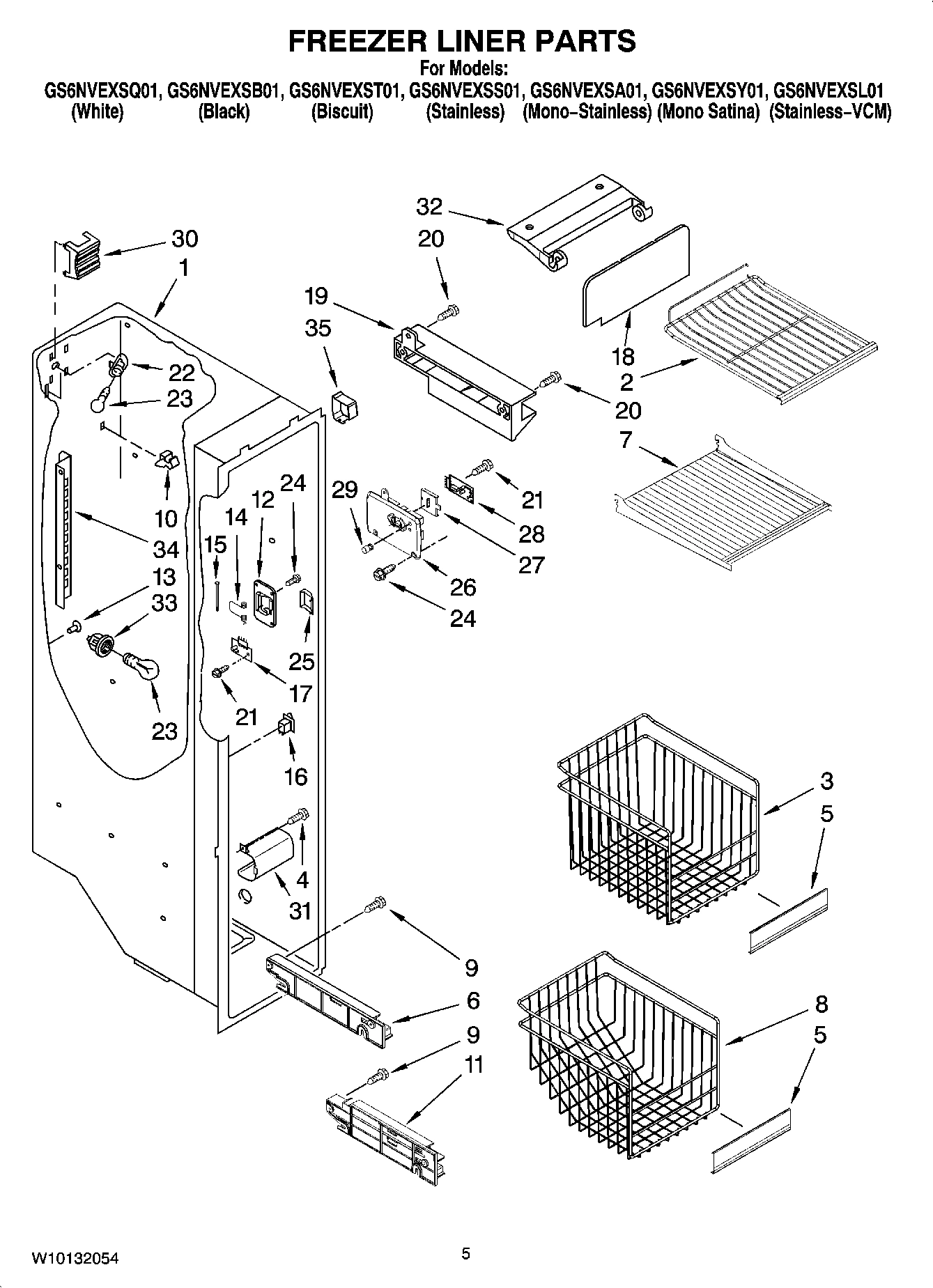 04 - FREEZER LINER PARTS