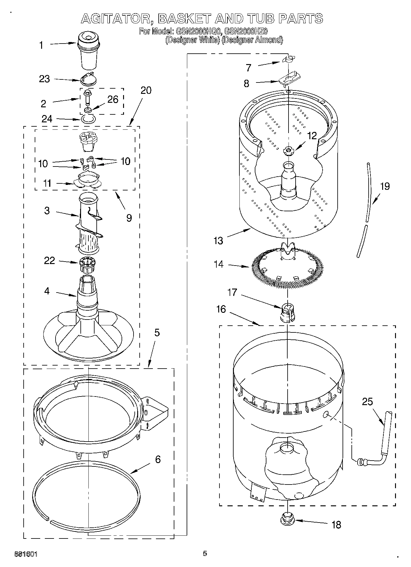 03 - AGITATOR, BASKET, AND TUB