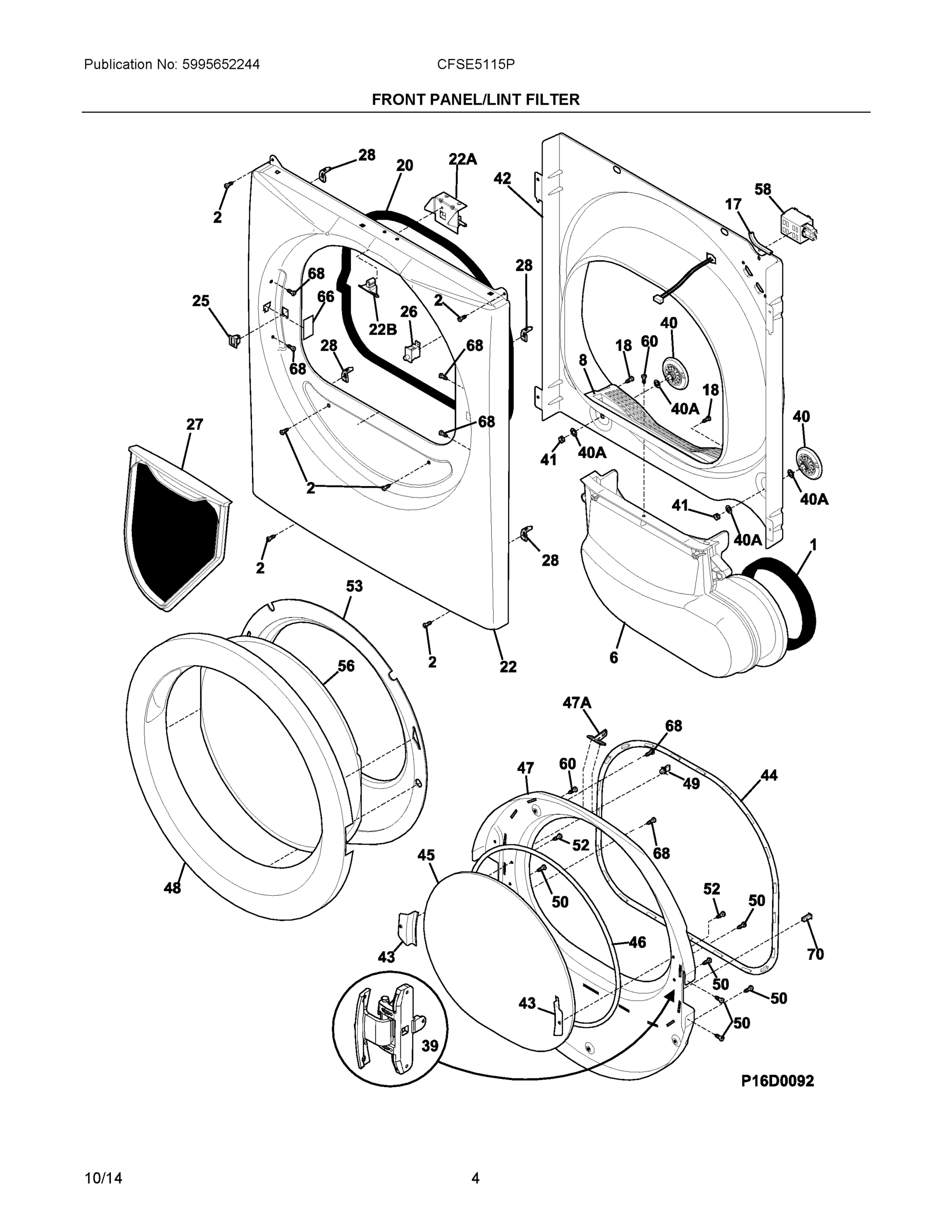 03 - FRONT PANEL/LINT FILTER