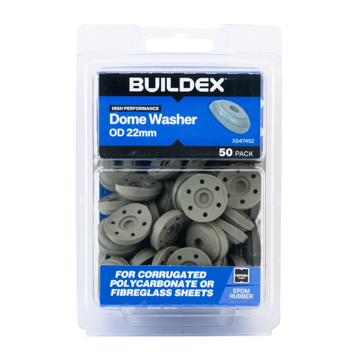 Buildex® Dome Washer OD 22 mm EPDM Rubber  – 50 Pack