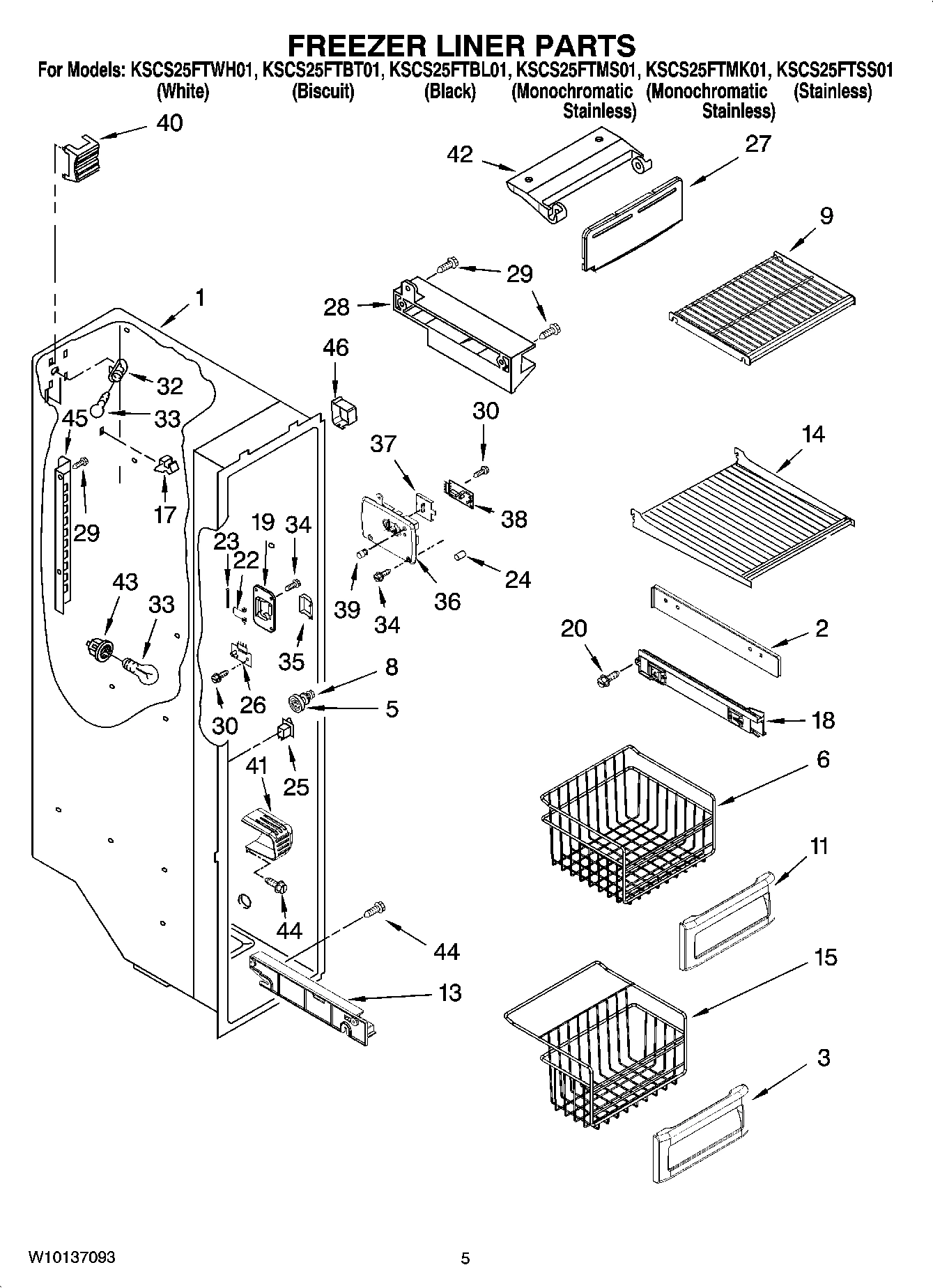04 - FREEZER LINER PARTS
