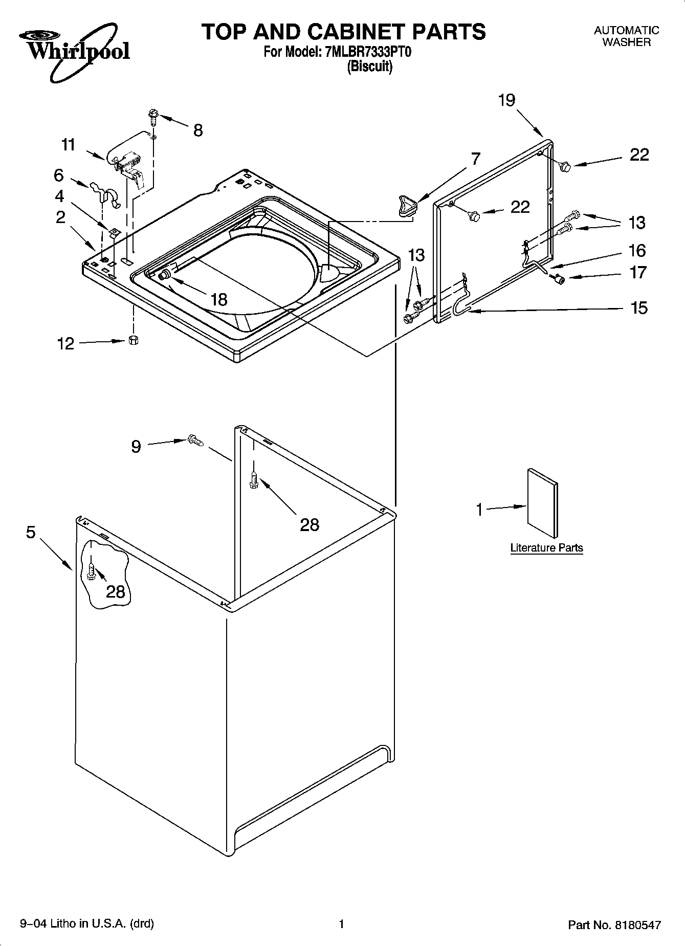 01 - TOP AND CABINET PARTS
