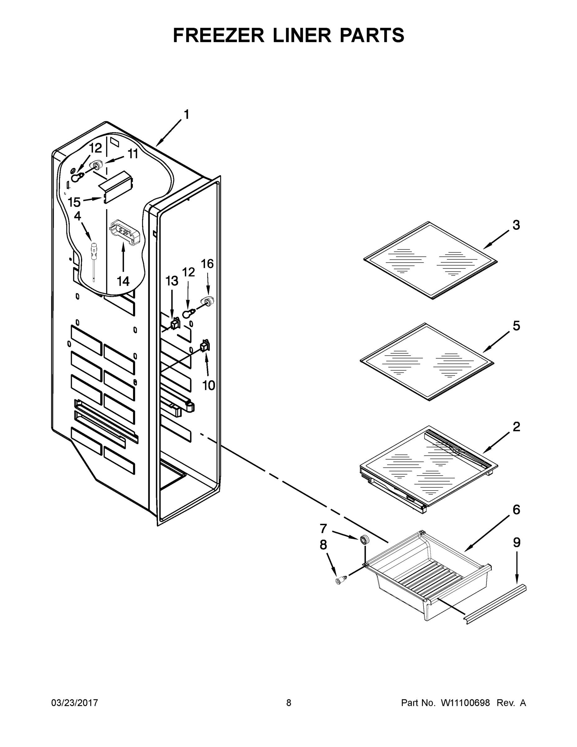 05 - FREEZER LINER PARTS