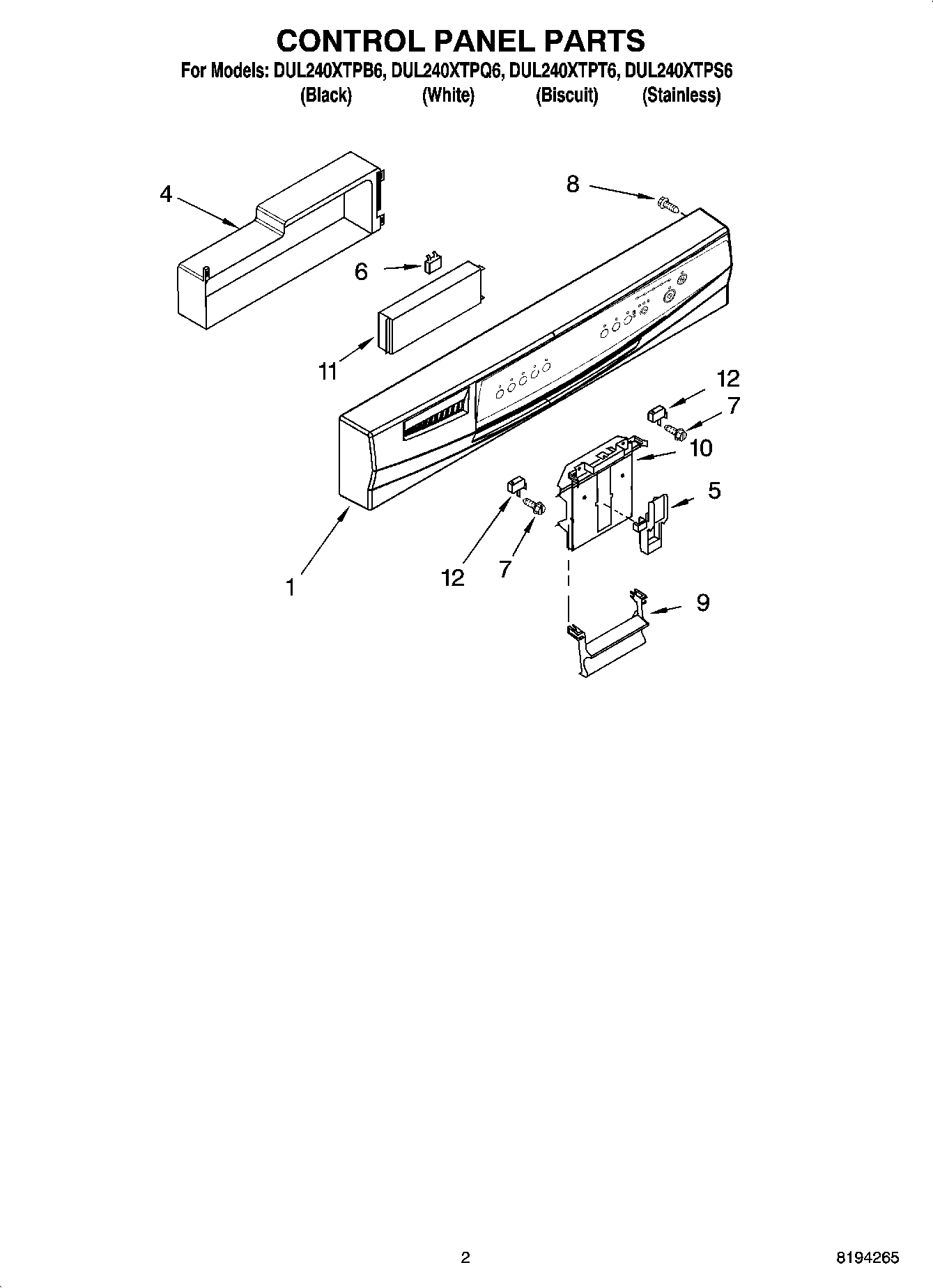 02 - CONTROL PANEL PARTS