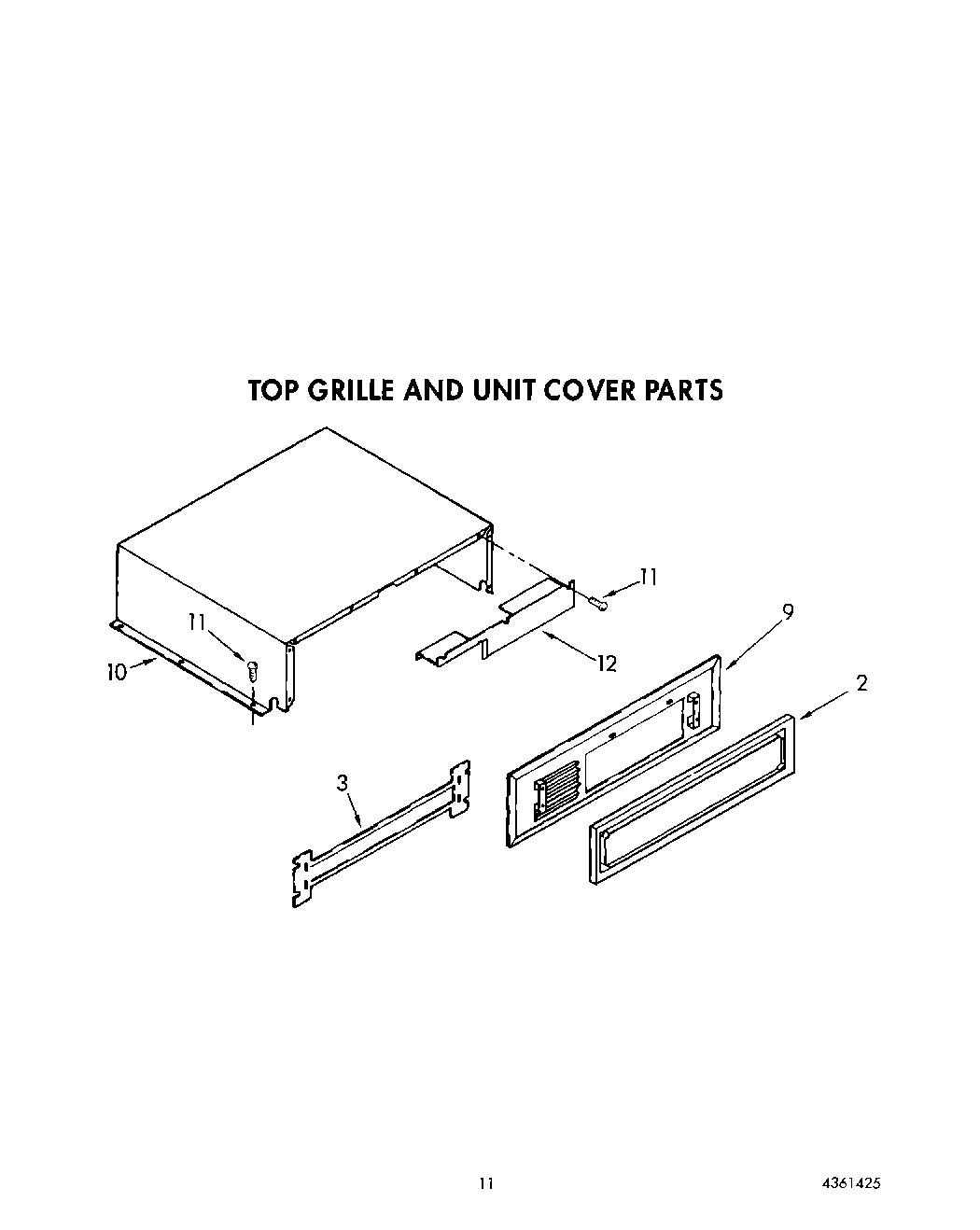 10 - TOP GRILLE AND UNIT COVER