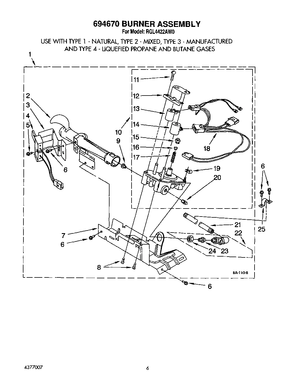 04 - 694670 BURNER ASSEMBLY
