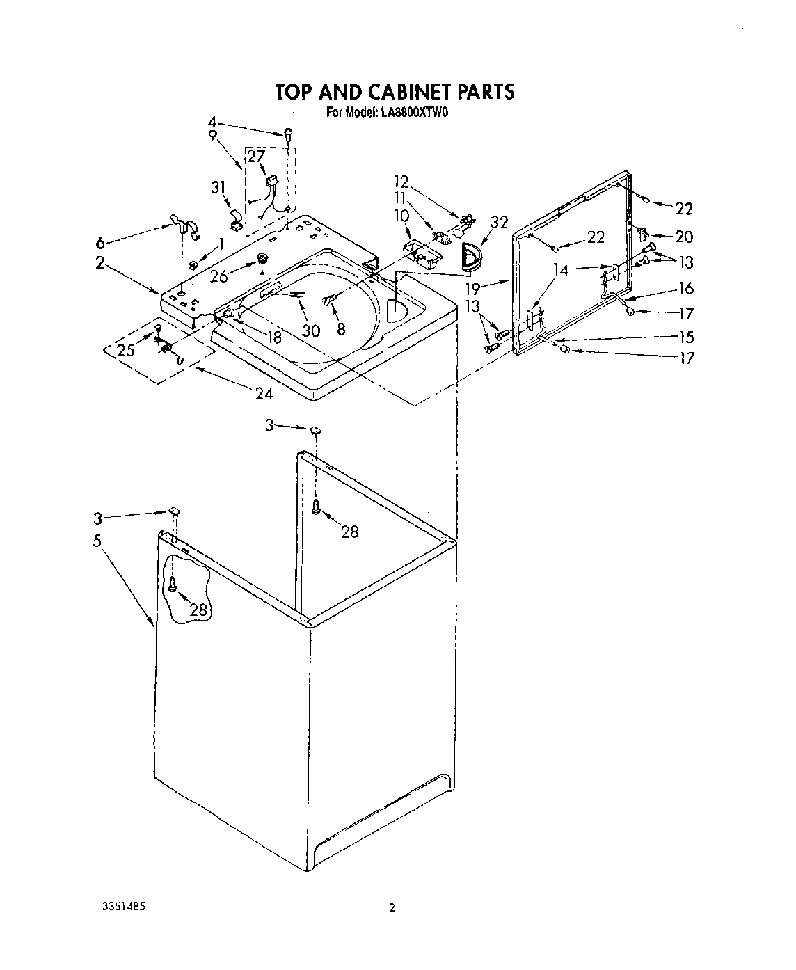 02 - TOP AND CABINET, LIT/OPTIONAL
