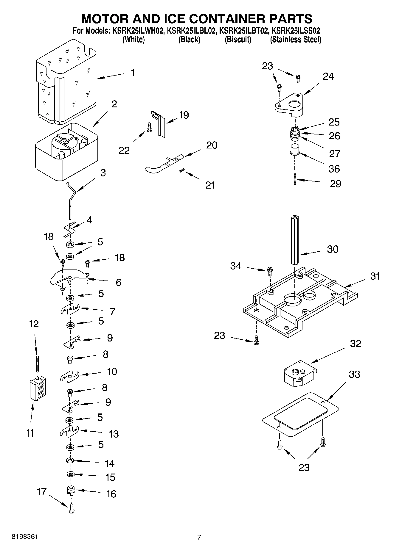 05 - MOTOR AND ICE CONTAINER