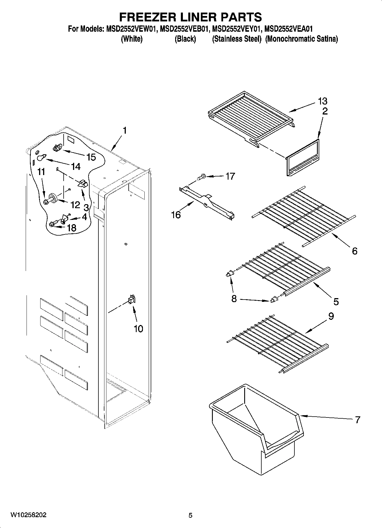 04 - FREEZER LINER PARTS