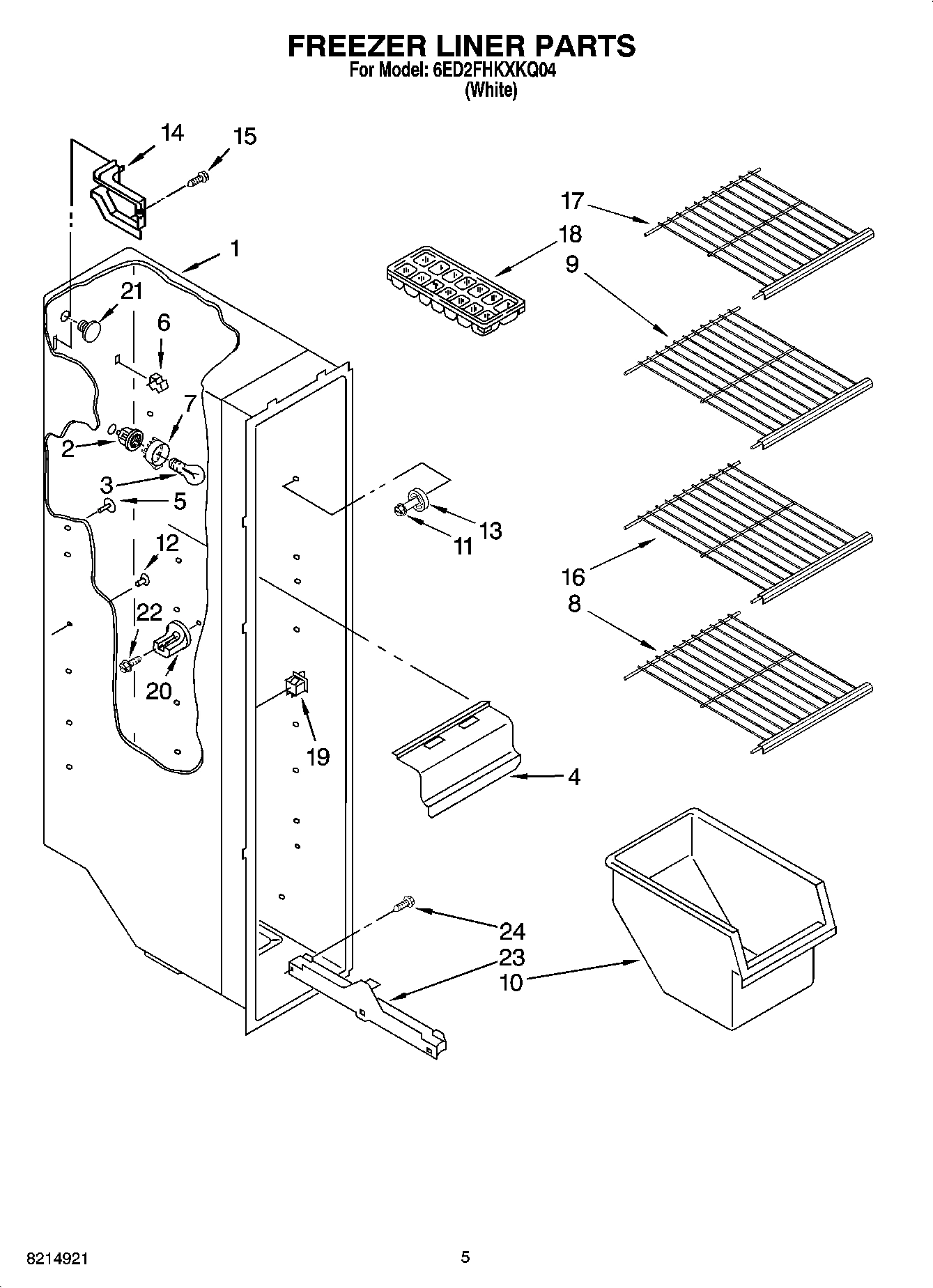 04 - FREEZER LINER PARTS