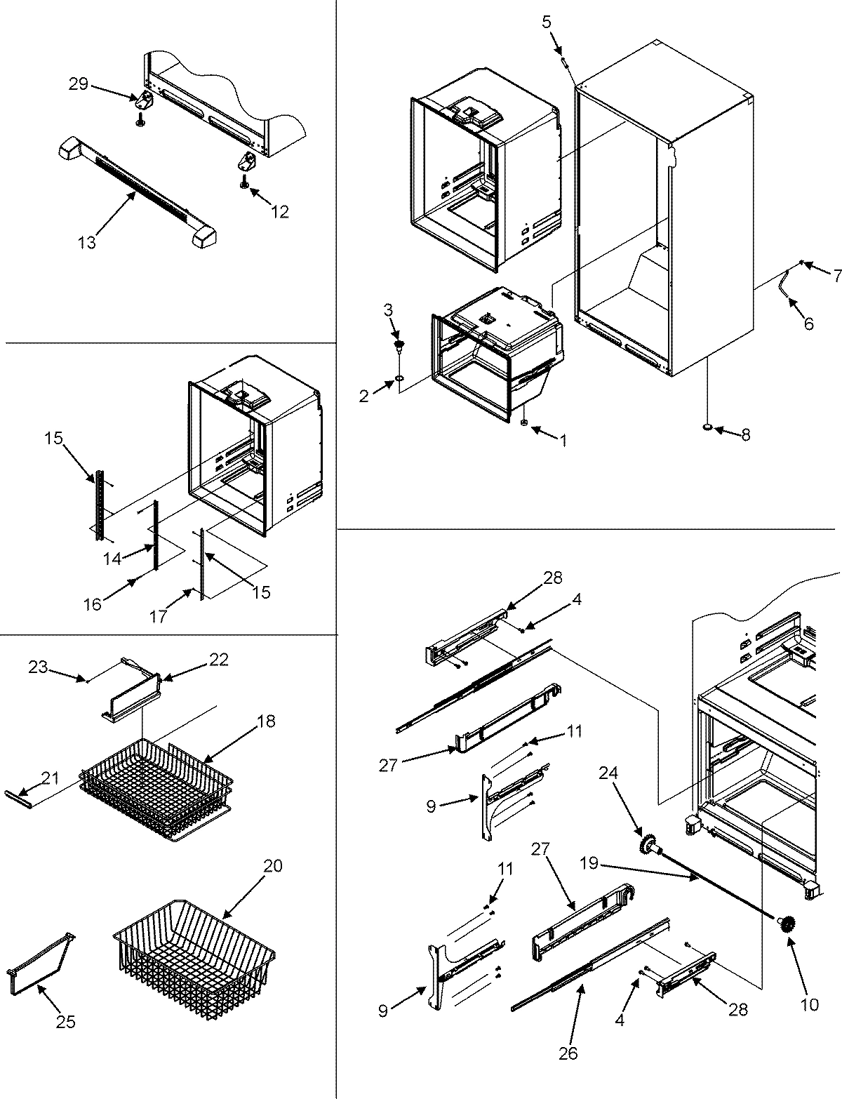 08 - INTERIOR CABINET/FRZ SHELVES/TOE GRILLE