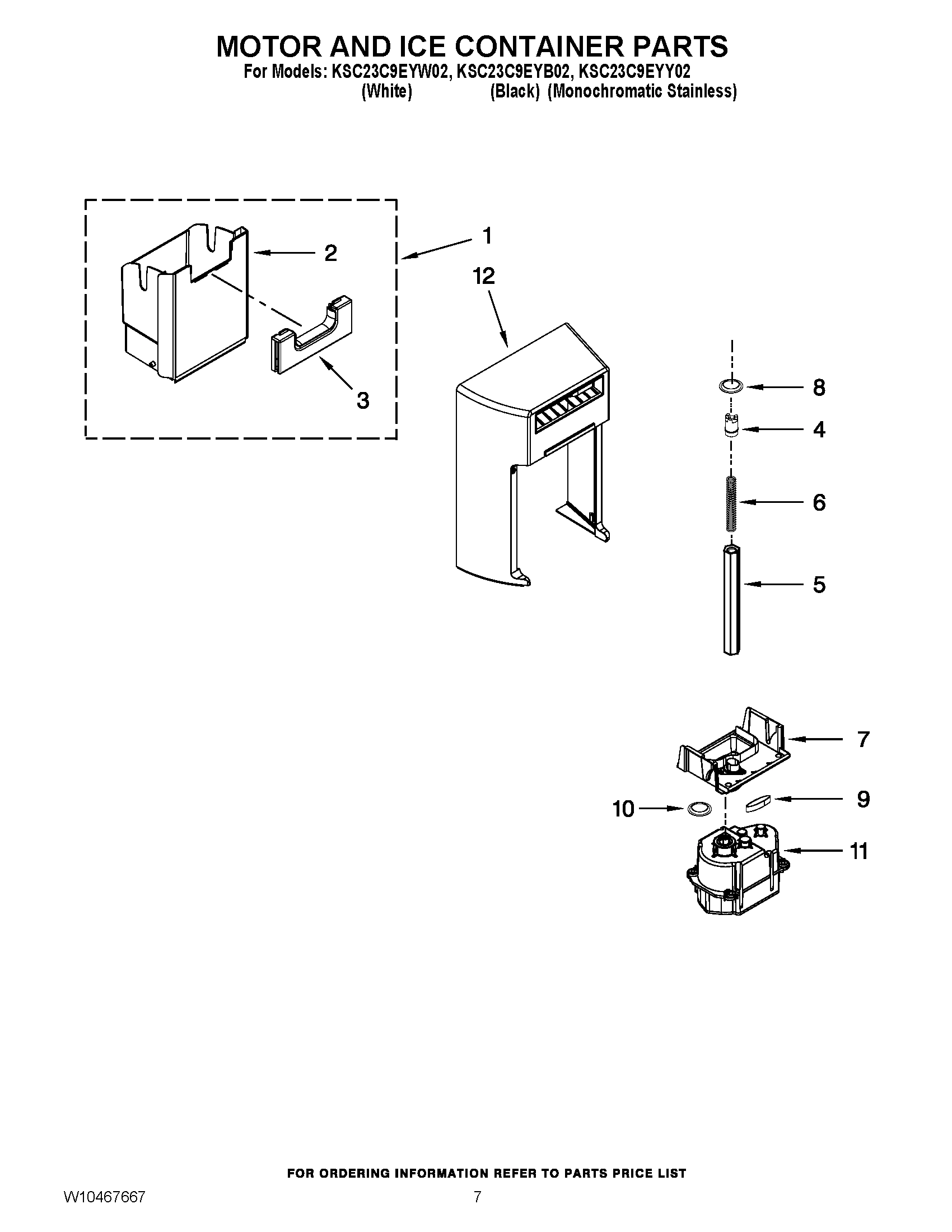 05 - MOTOR AND ICE CONTAINER PARTS