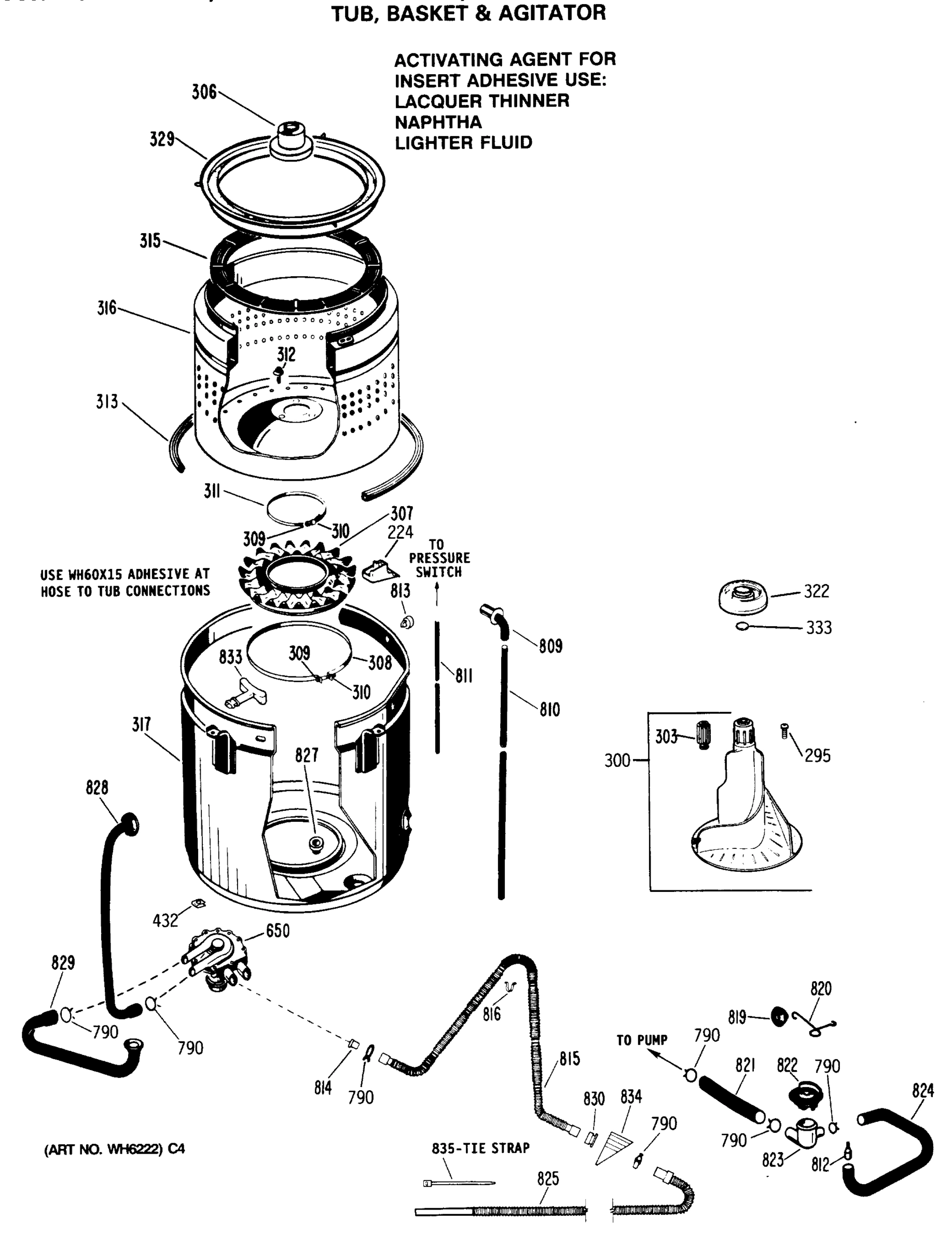 TUB, BASKET & AGITATOR