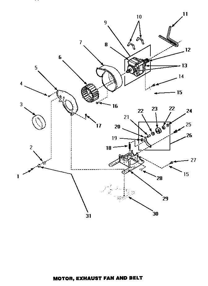 11 - MOTOR, EXHAUST FAN & BELT