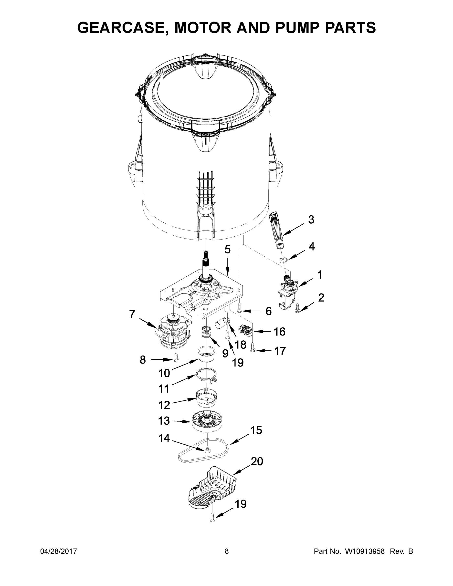 05 - GEARCASE, MOTOR AND PUMP PARTS