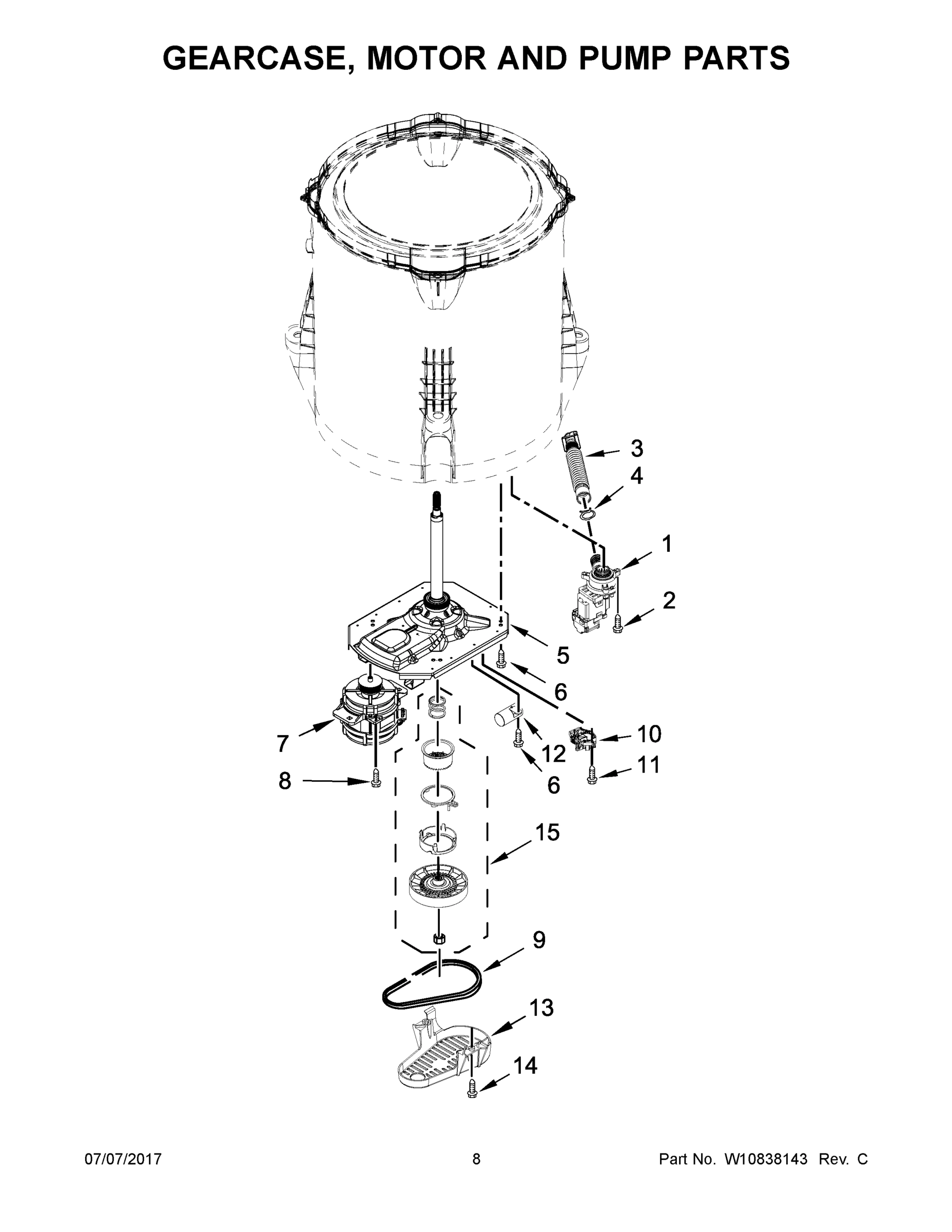 05 - GEARCASE, MOTOR AND PUMP PARTS
