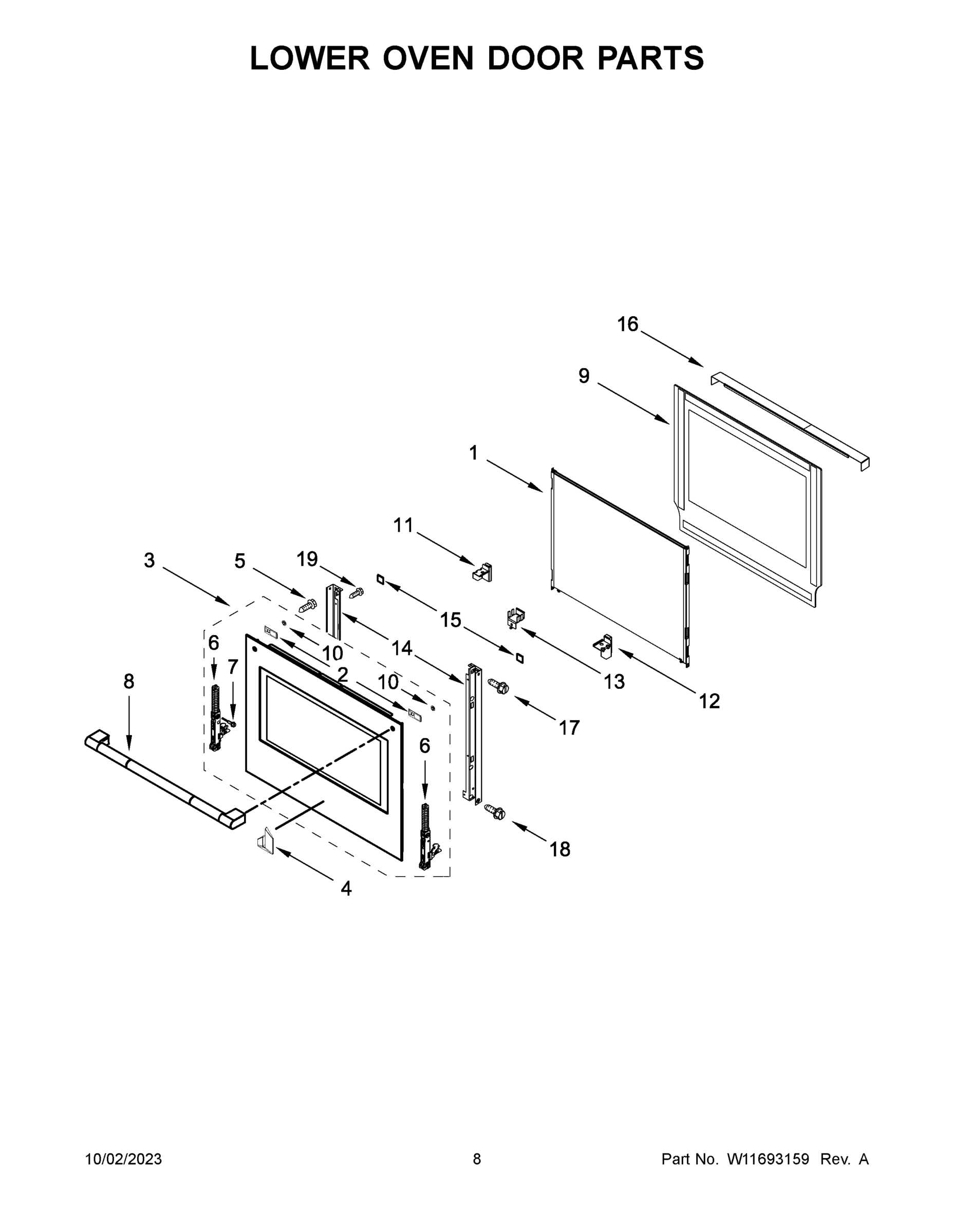 05 - LOWER OVEN DOOR PARTS