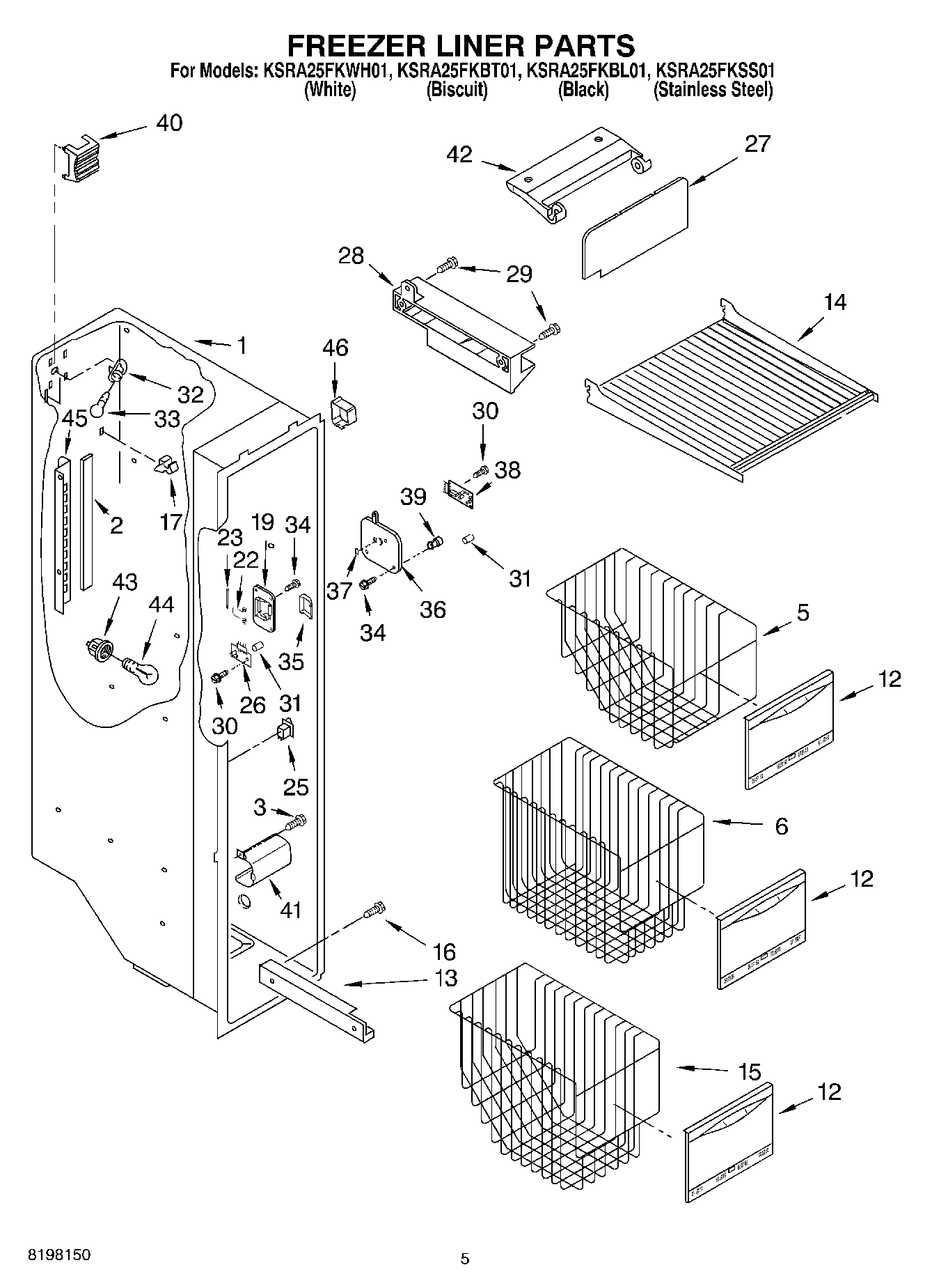 04 - FREEZER LINER PARTS