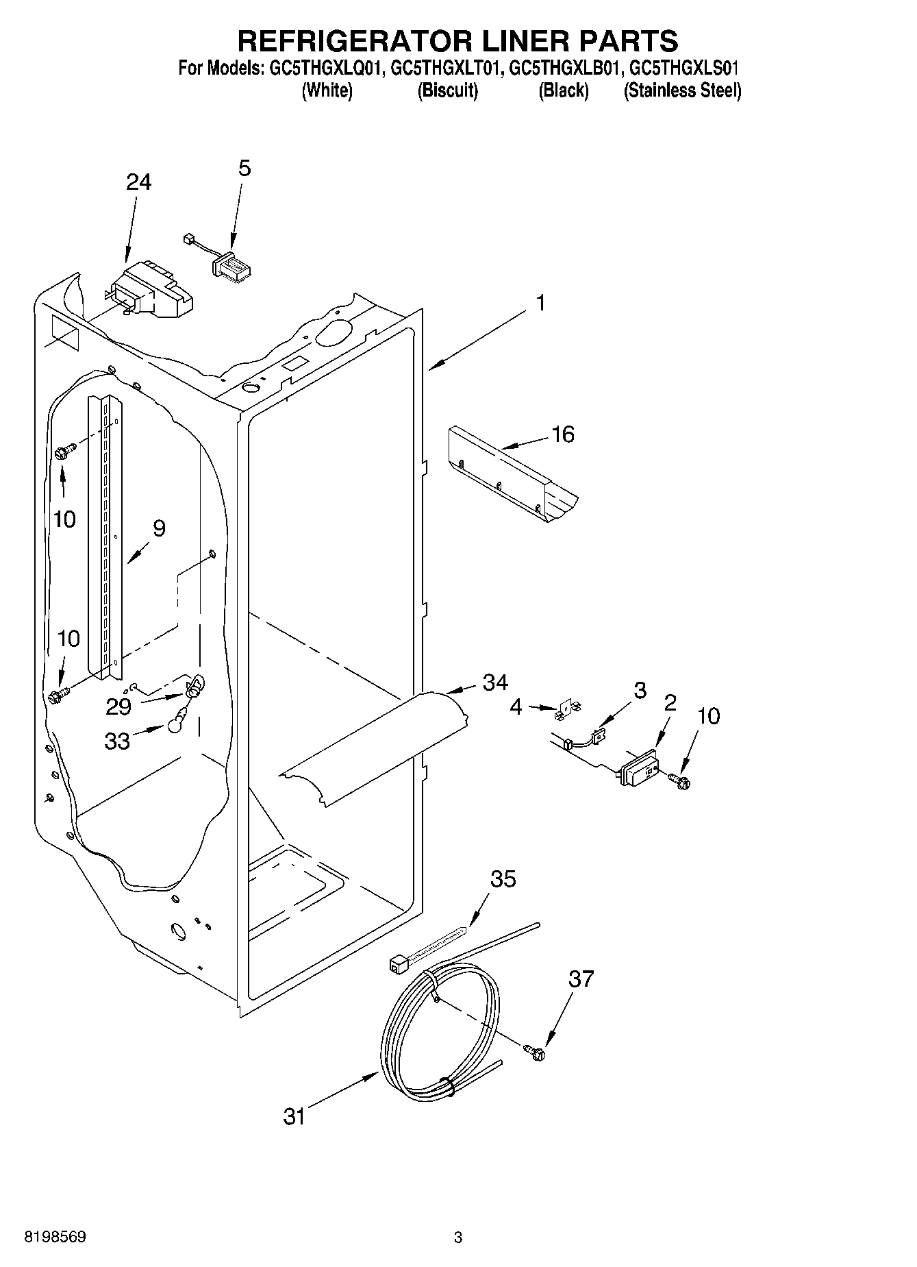 02 - REFRIGERATOR LINER PARTS