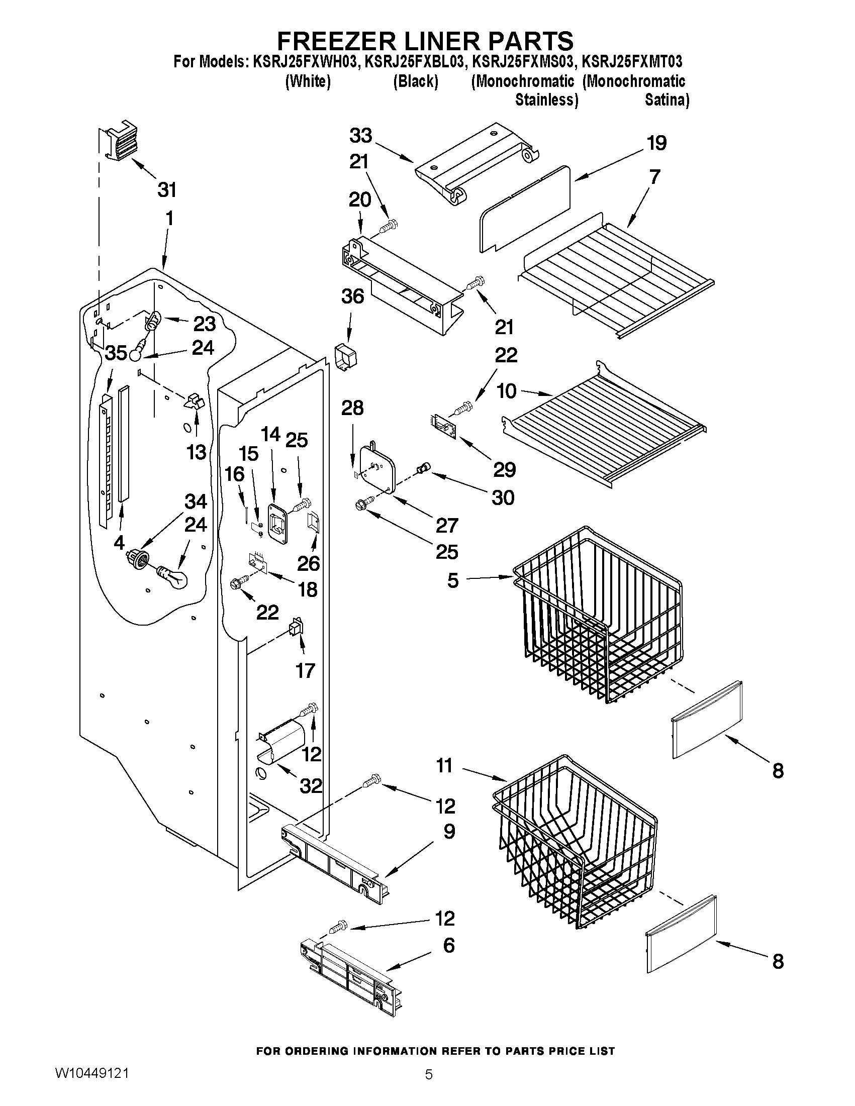 04 - FREEZER LINER PARTS