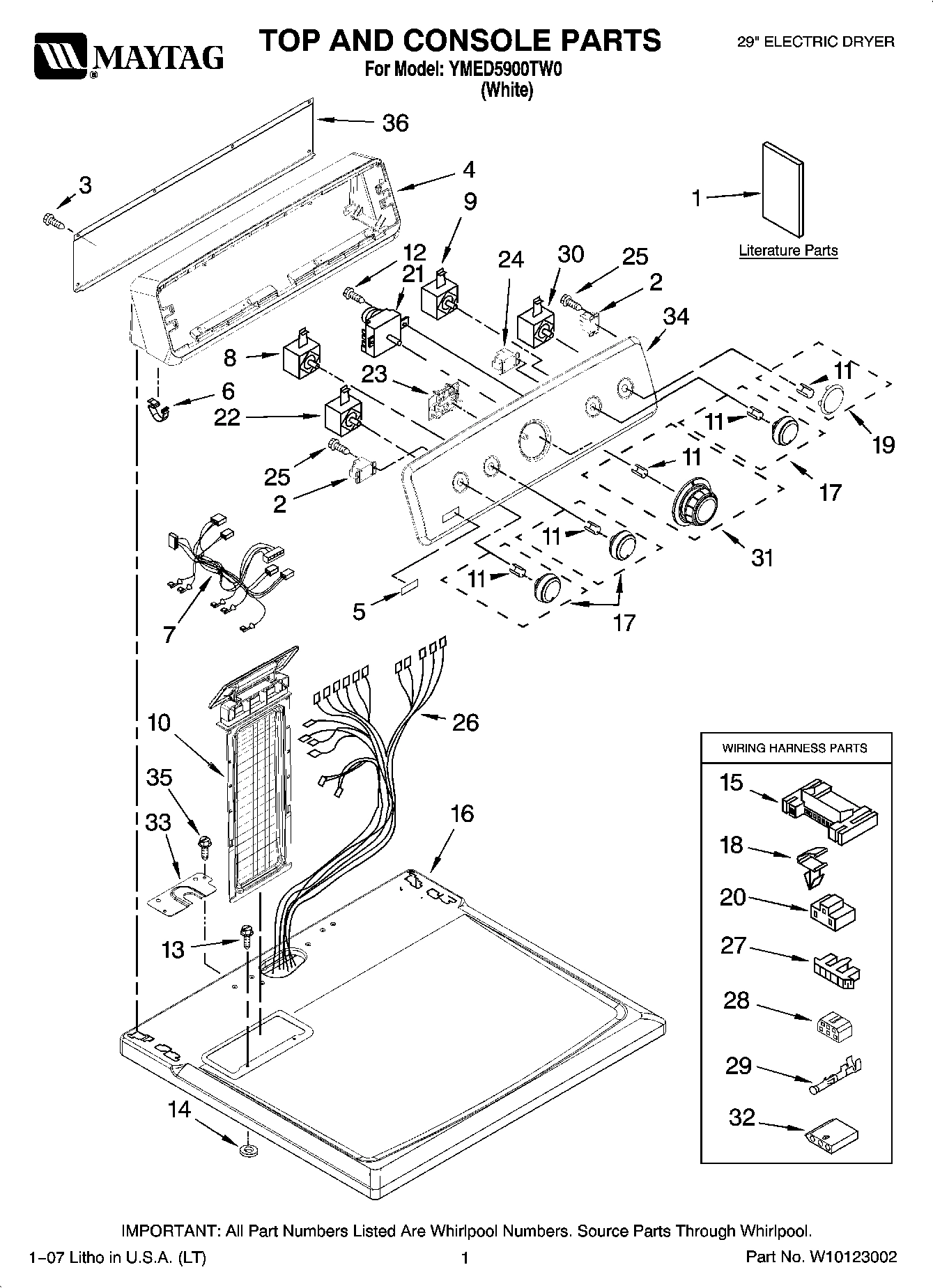 01 - TOP AND CONSOLE PARTS