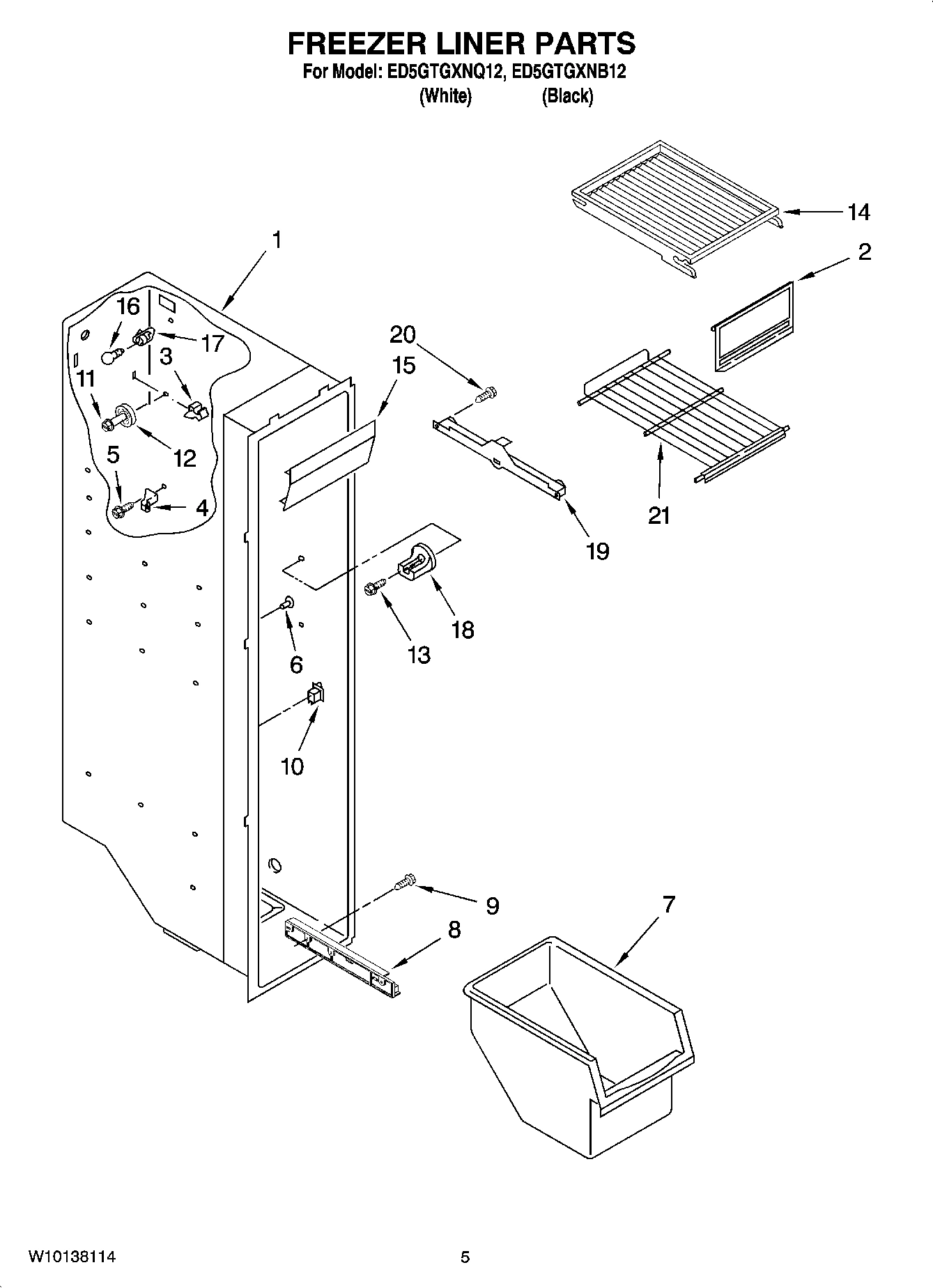 04 - FREEZER LINER PARTS