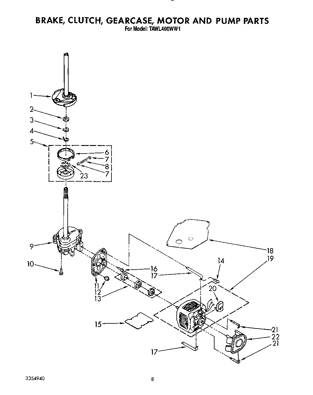 07 - BRAKE, CLUTCH, GEARCASE, MOTOR AND PUMP