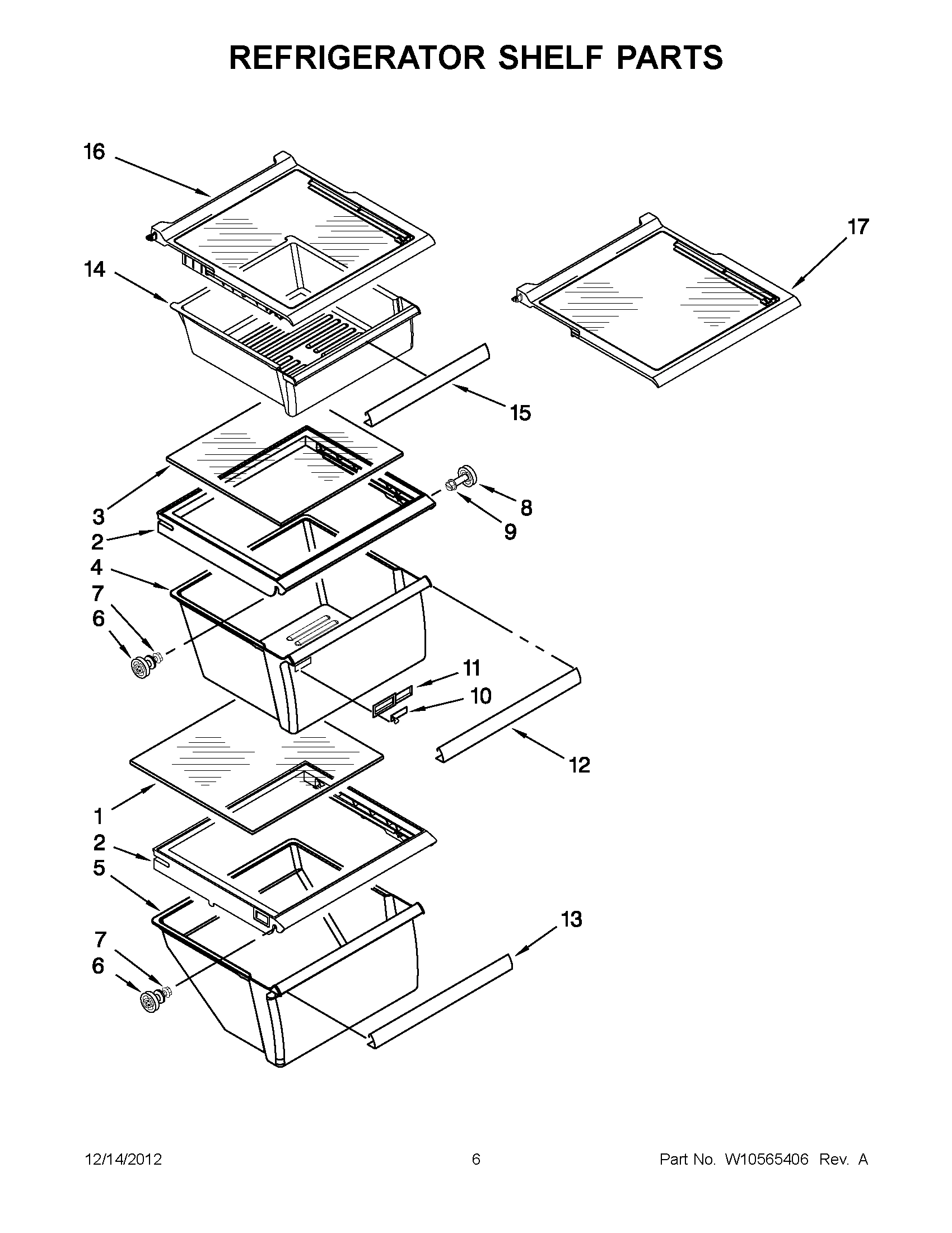 03 - REFRIGERATOR SHELF PARTS