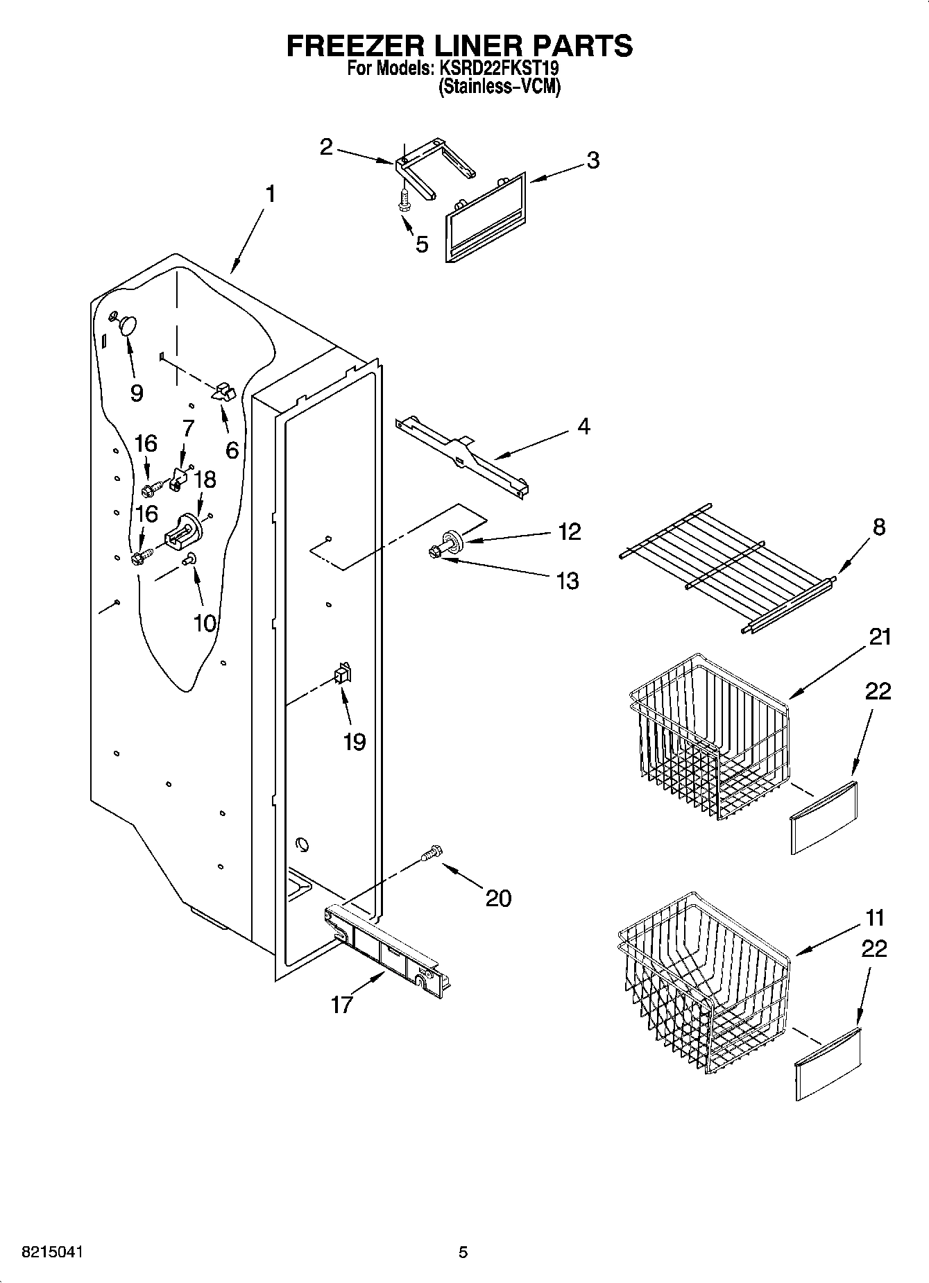 04 - FREEZER LINER PARTS