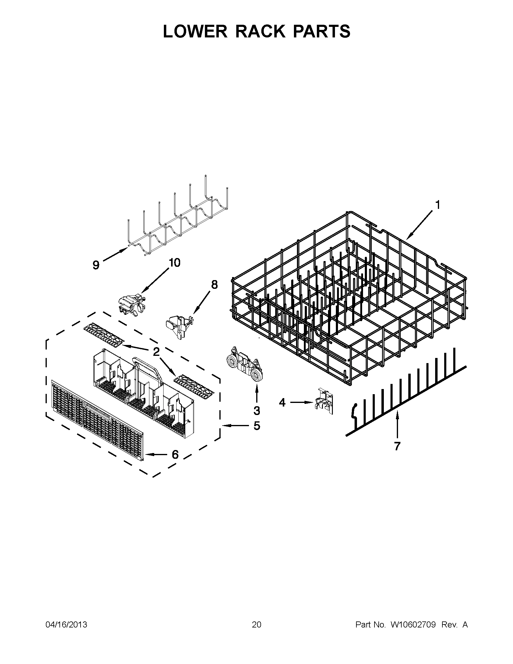10 - LOWER RACK PARTS