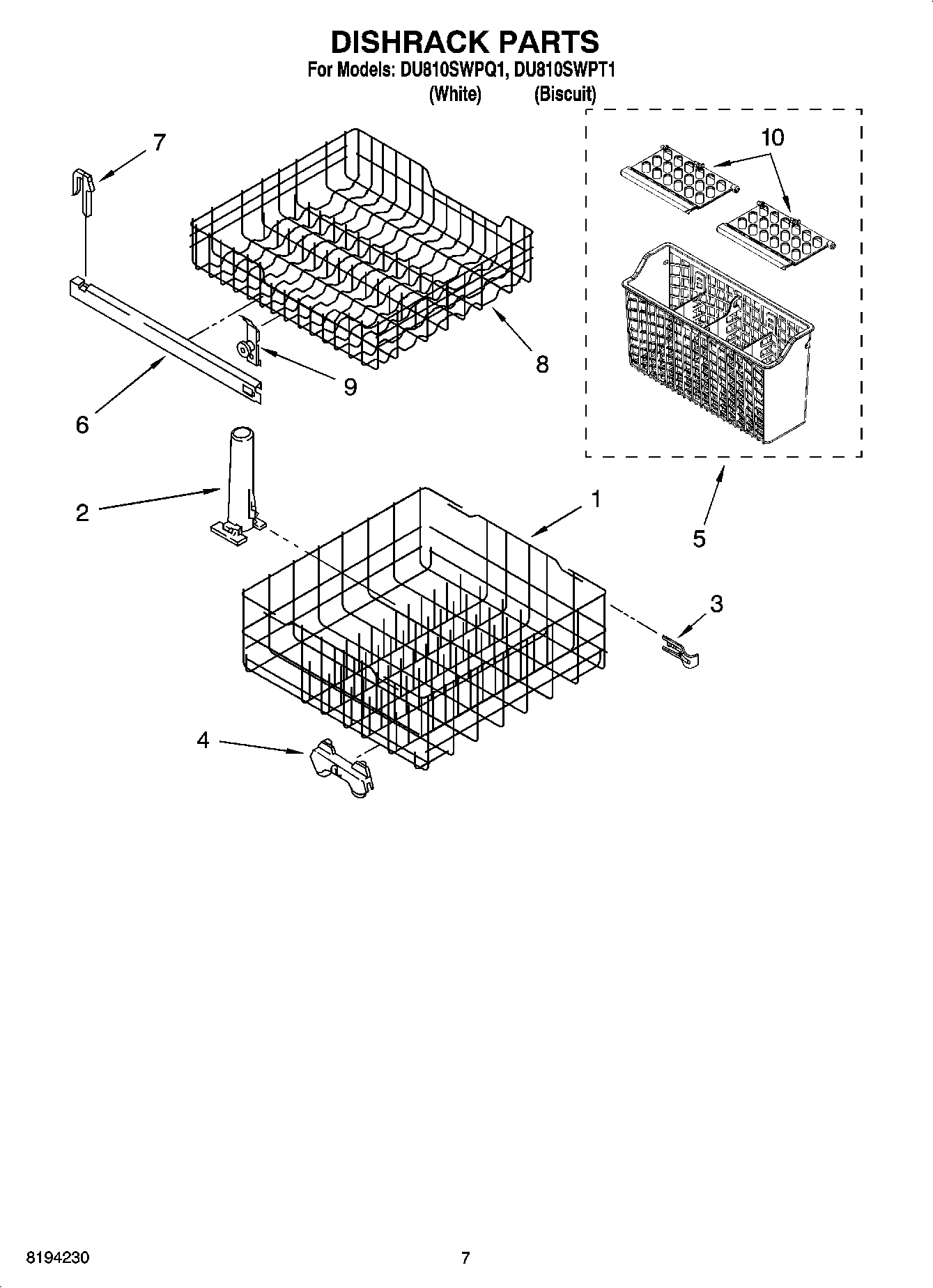 06 - DISHRACK PARTS, OPTIONAL PARTS (NOT INCLUDED)