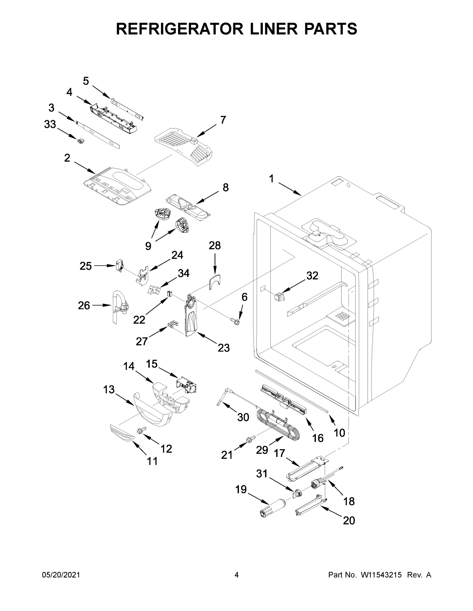 03 - REFRIGERATOR LINER PARTS