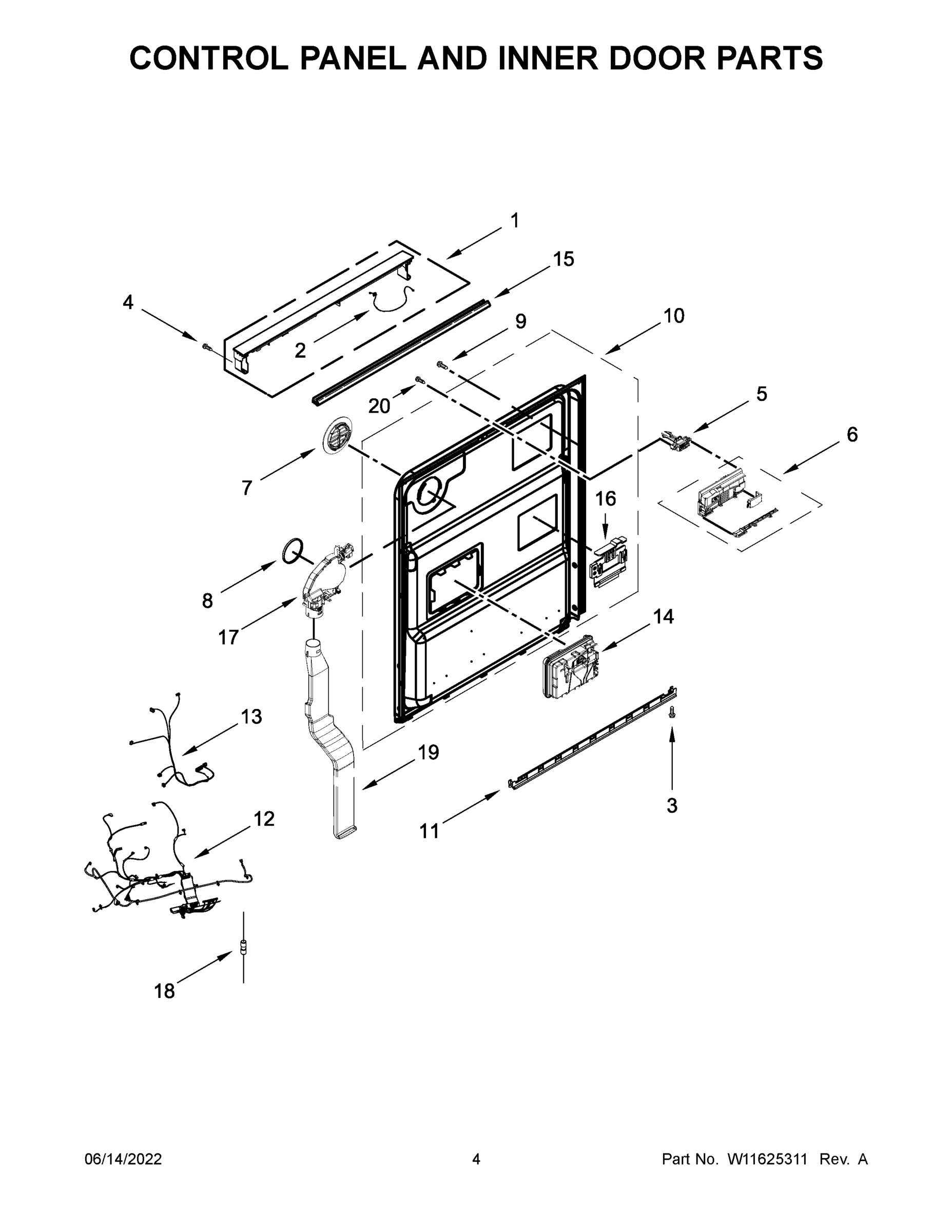 03 - CONTROL PANEL AND INNER DOOR PARTS