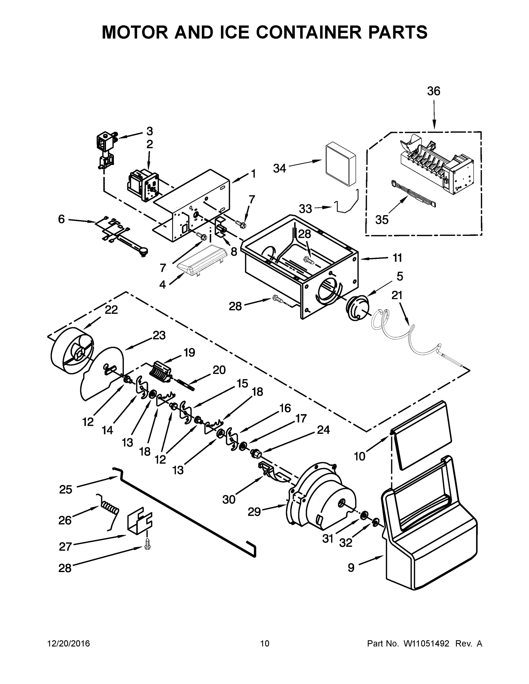 06 - MOTOR AND ICE CONTAINER PARTS