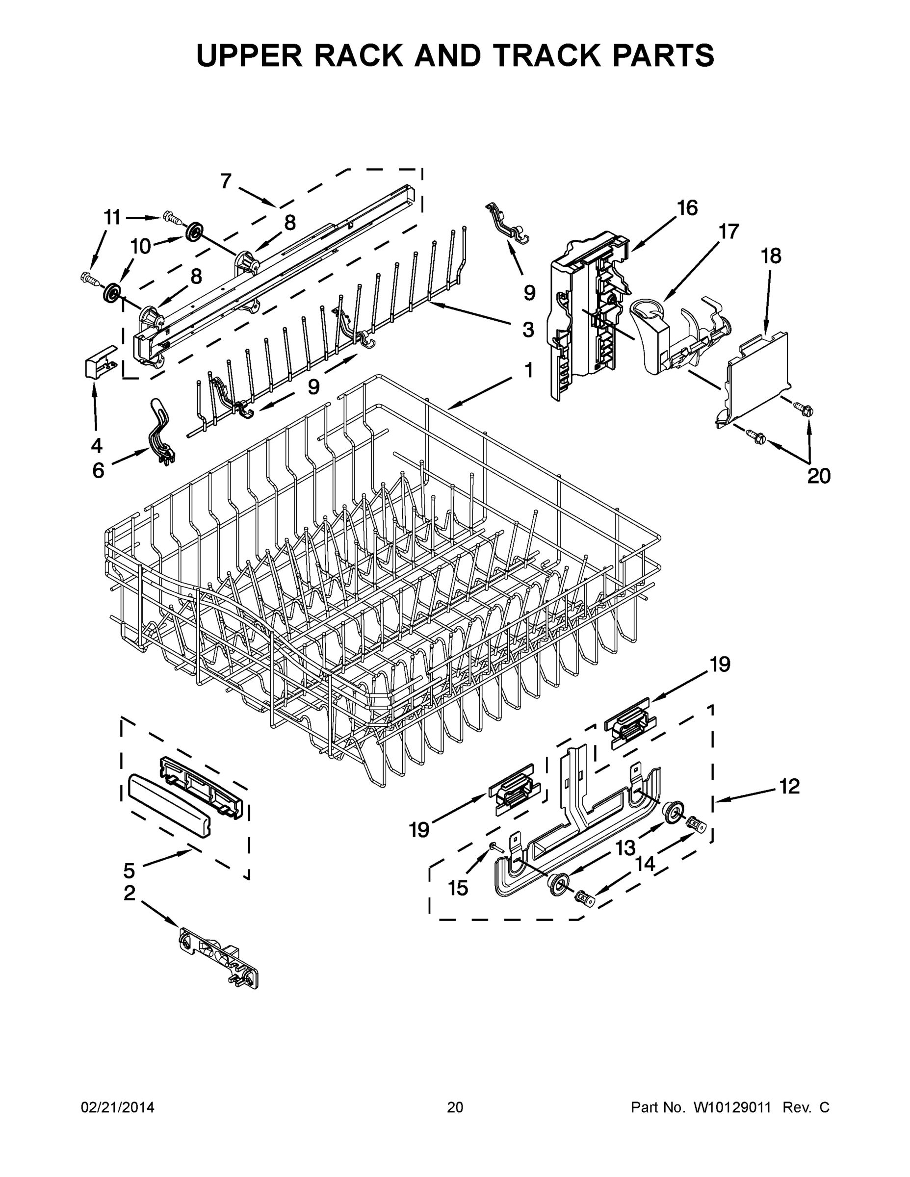 11 - UPPER RACK AND TRACK PARTS