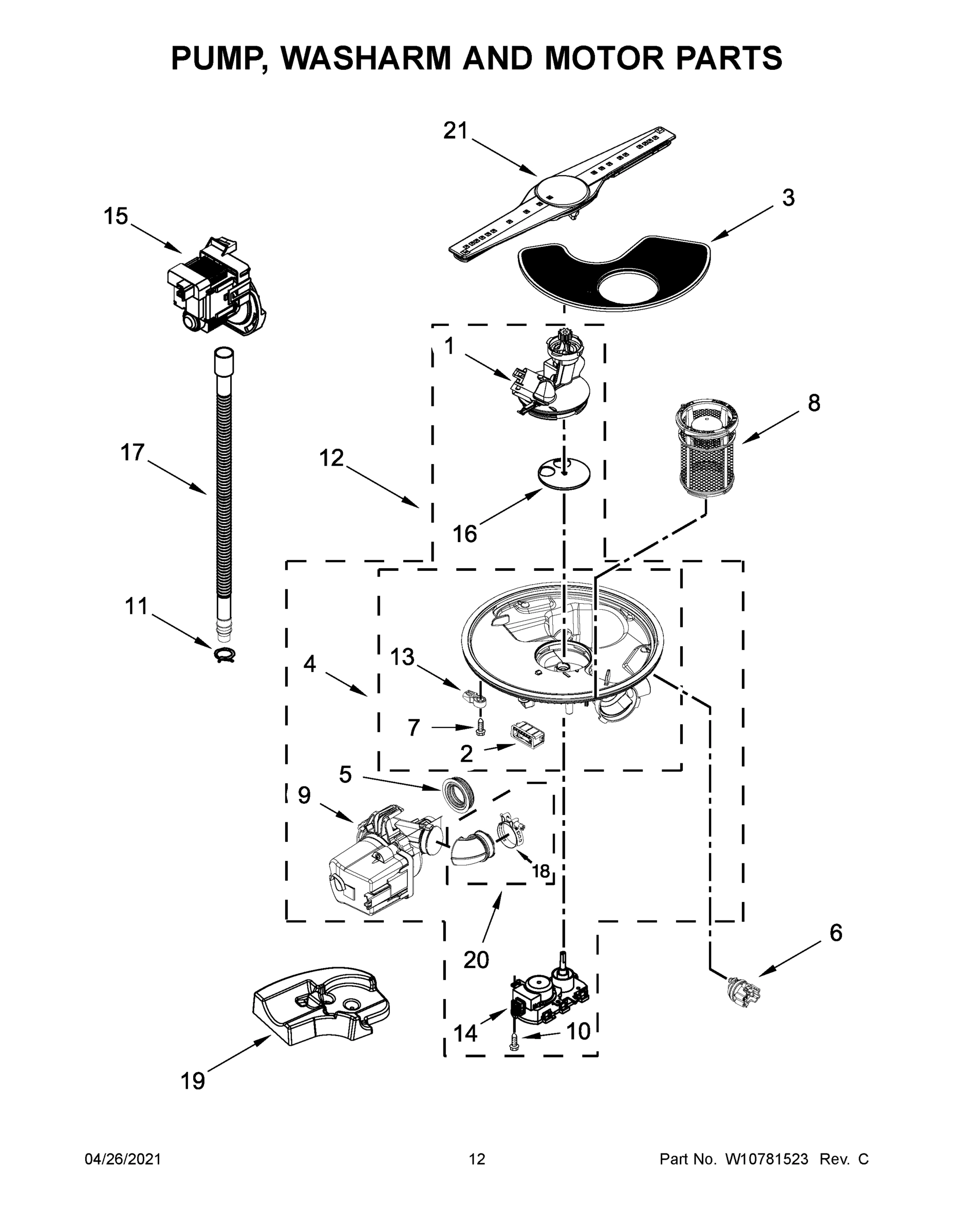 07 - PUMP, WASHARM AND MOTOR PARTS