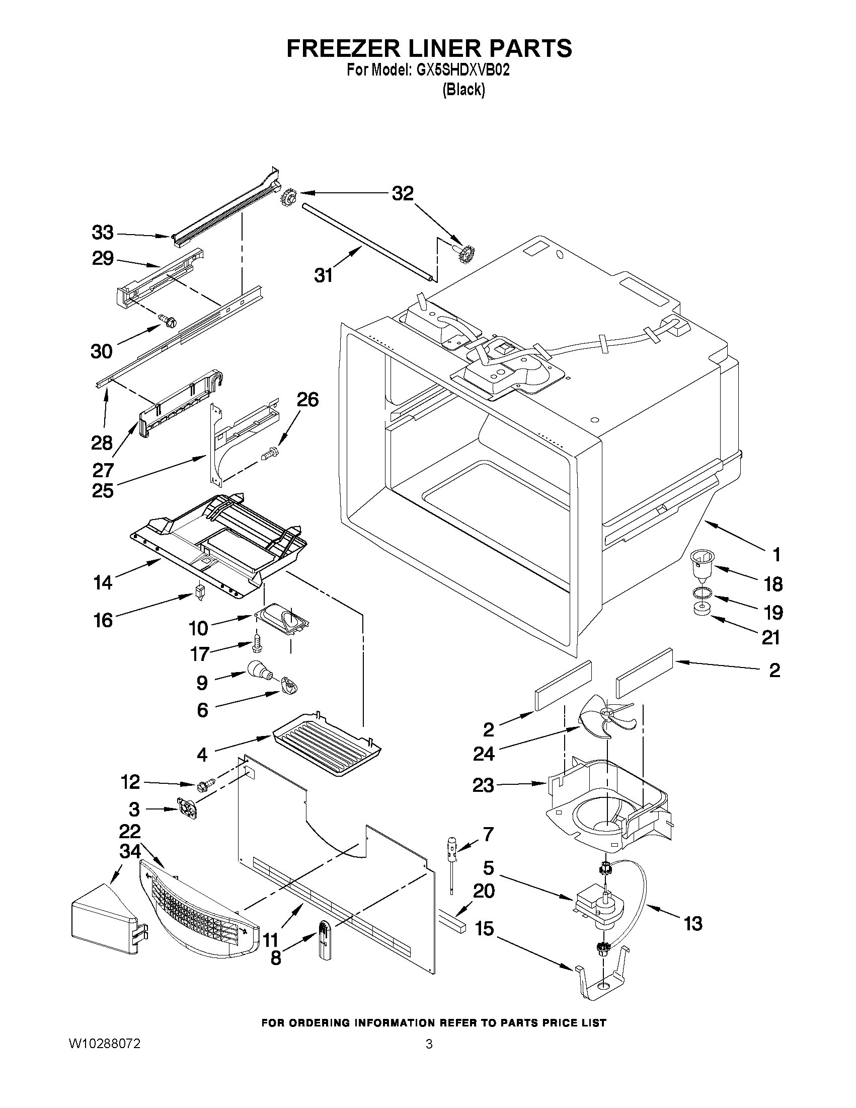 02 - FREEZER LINER PARTS