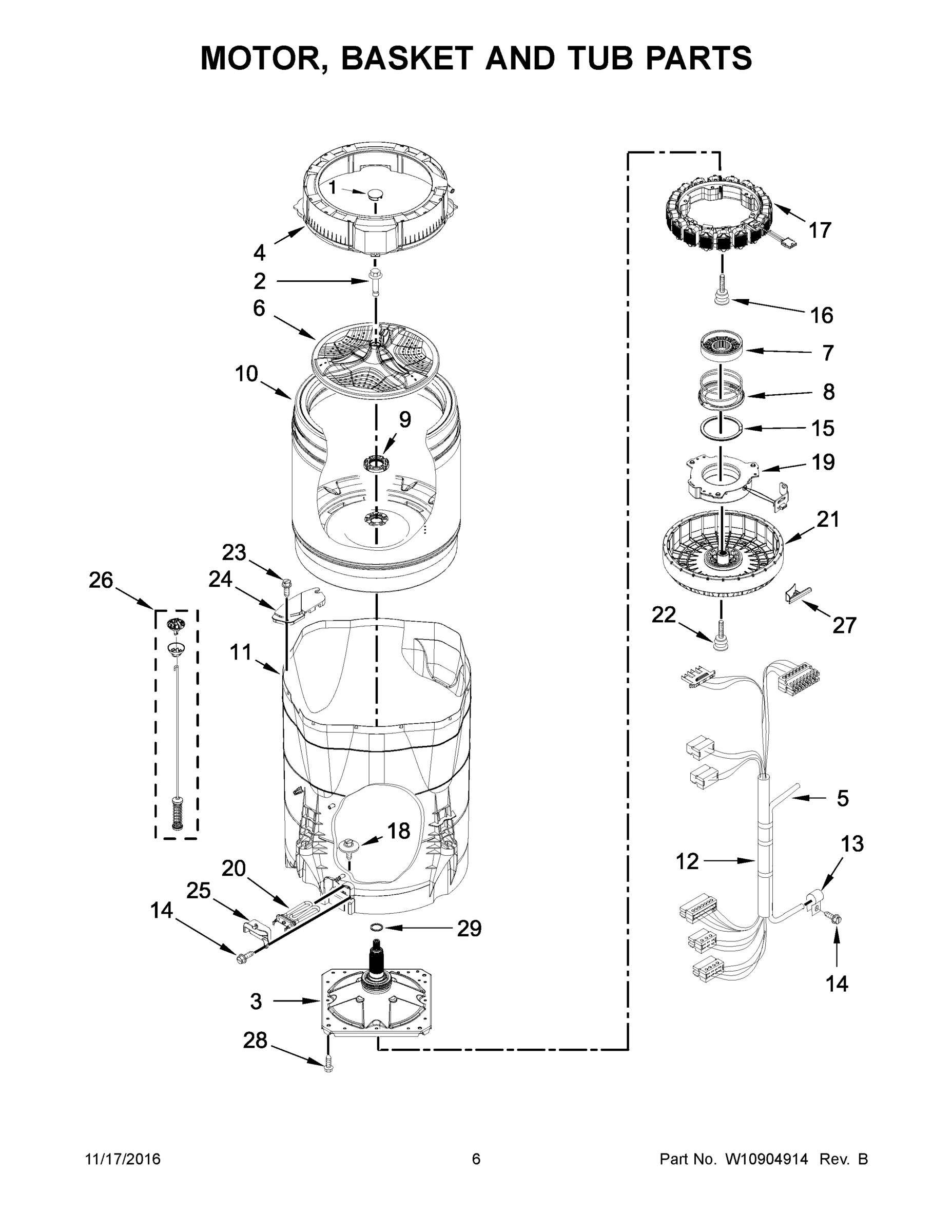 04 - MOTOR, BASKET AND TUB PARTS