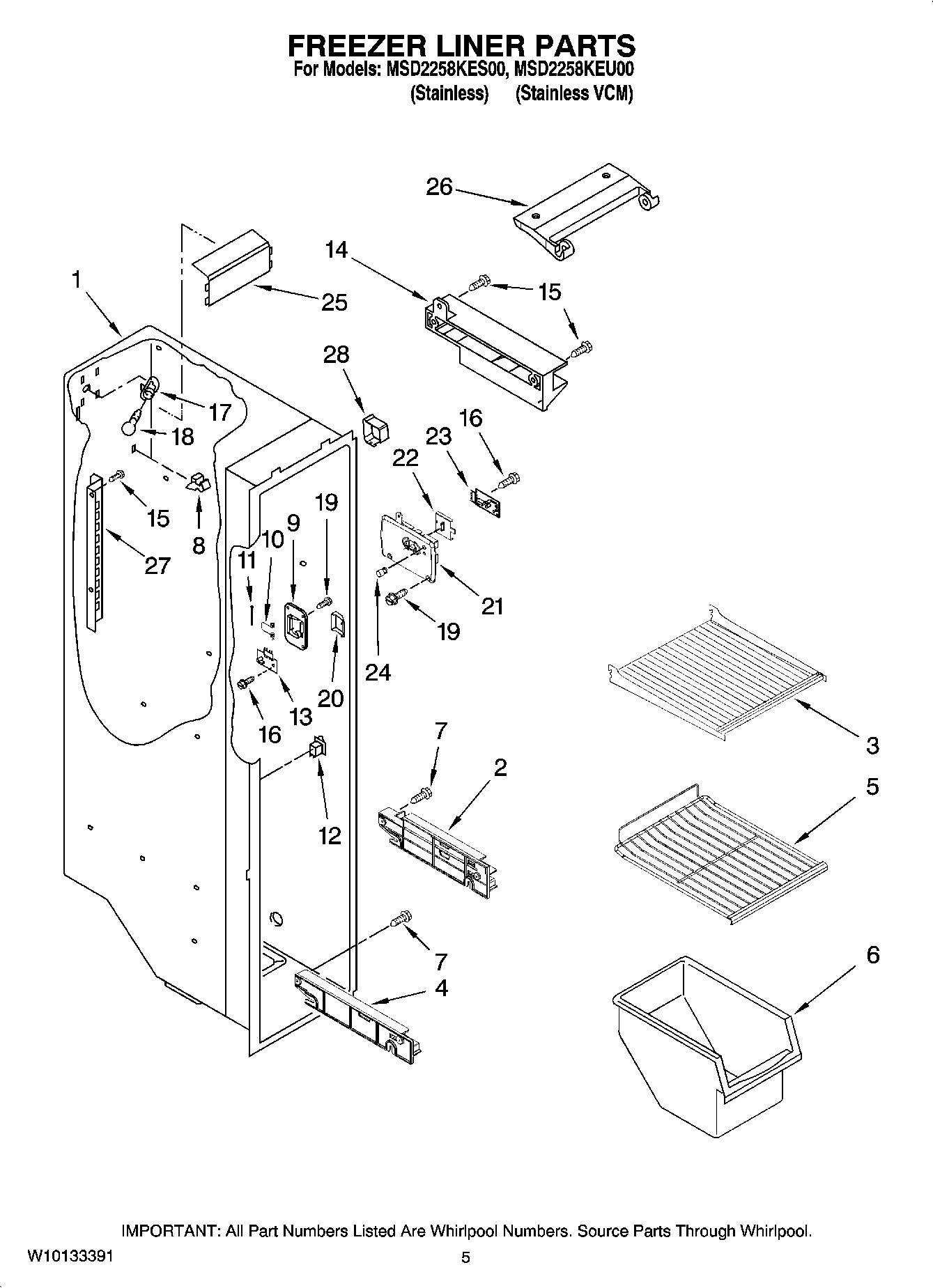 04 - FREEZER LINER PARTS